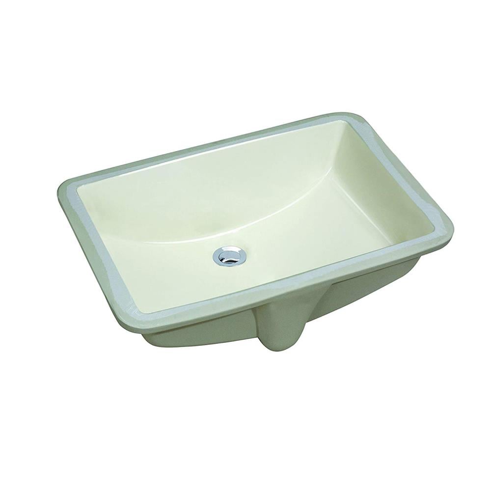 CASAINC CQ1612B Vanity Sink Porcelain Undermount Rectangular Trough Modern White Bathroom Sink ( 18-Inches x 12-Inches )