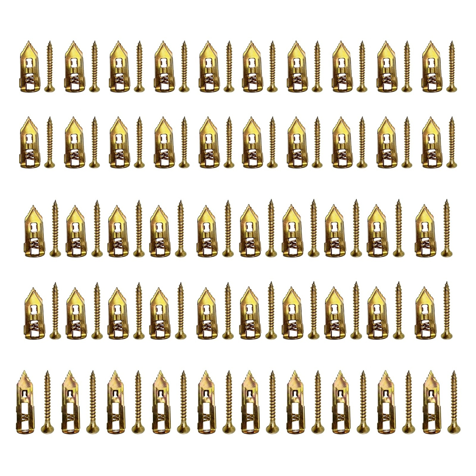 LAIFUCAM  Drywall Anchors with Screws Kit Self Drilling 3 Sizes 50 Pieces Sheetrock Wall Anchors and Screws for Hanging Pictures Shelves Home