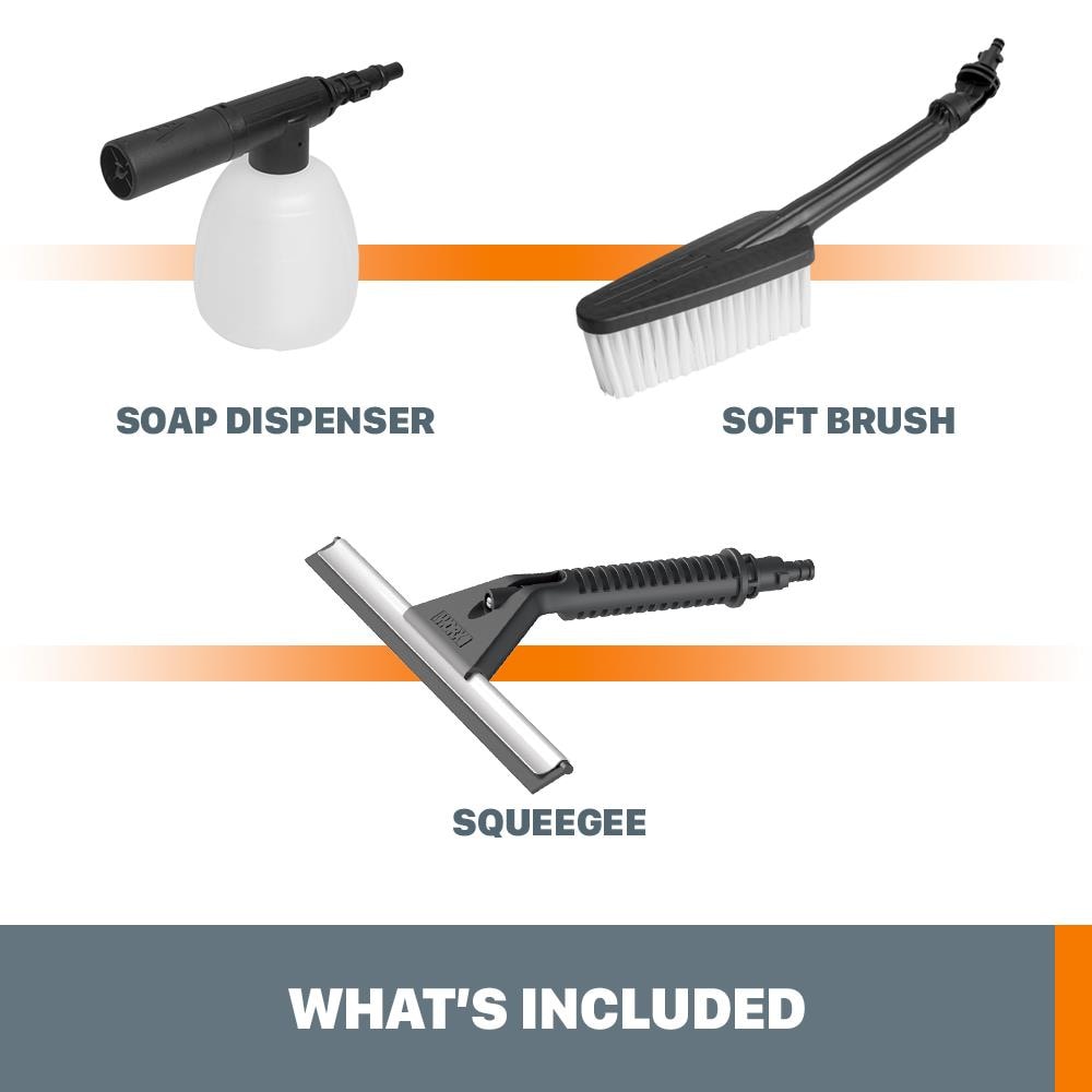 WORX Hydroshot Brush, Soap Dispenser, and Squeegee Household