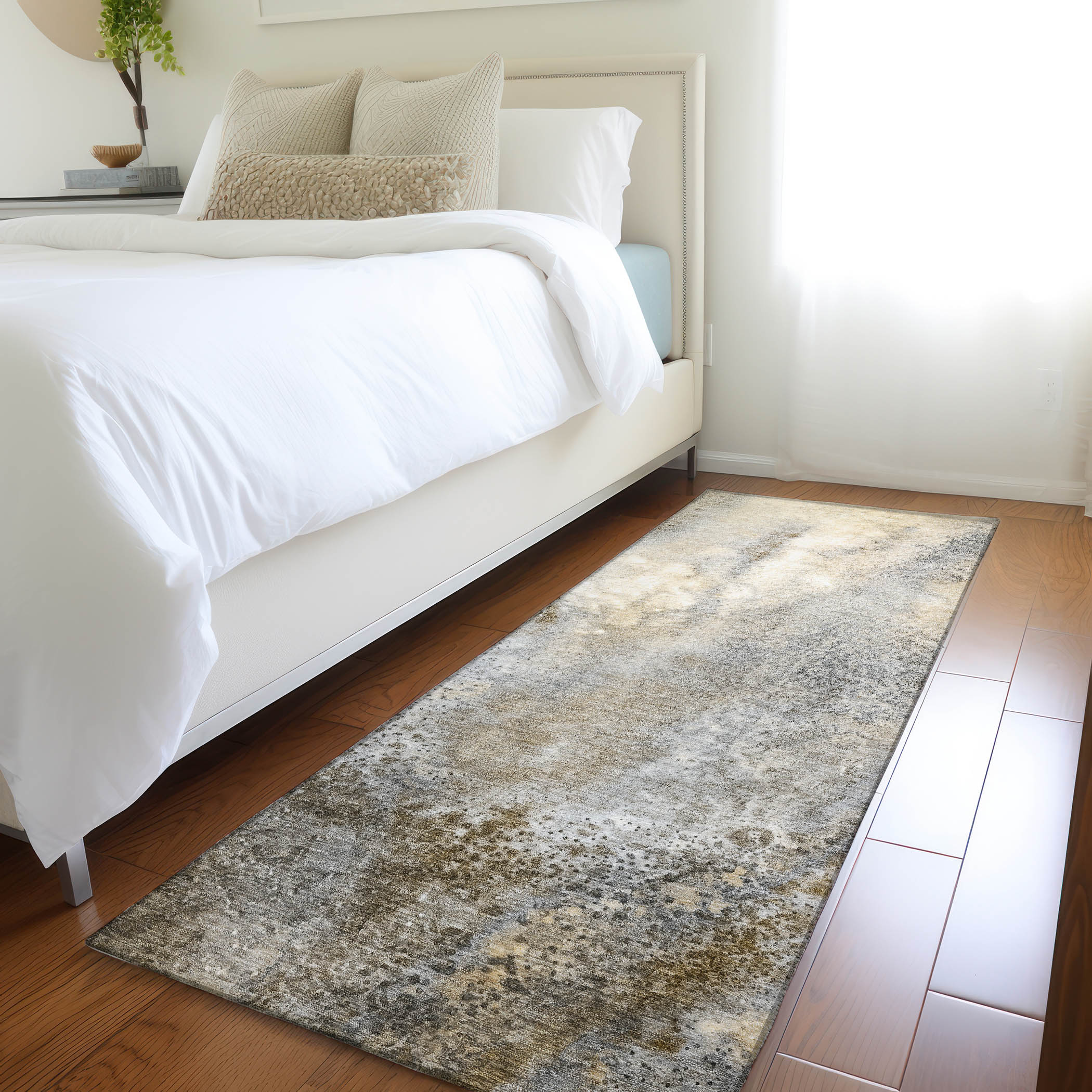 Addison Rugs ACN505BG2X8 Chantille ACN505BG 2 x 7 (ft) Polyester Beige Rectangular Indoor/Outdoor Abstract Machine washable Area rug