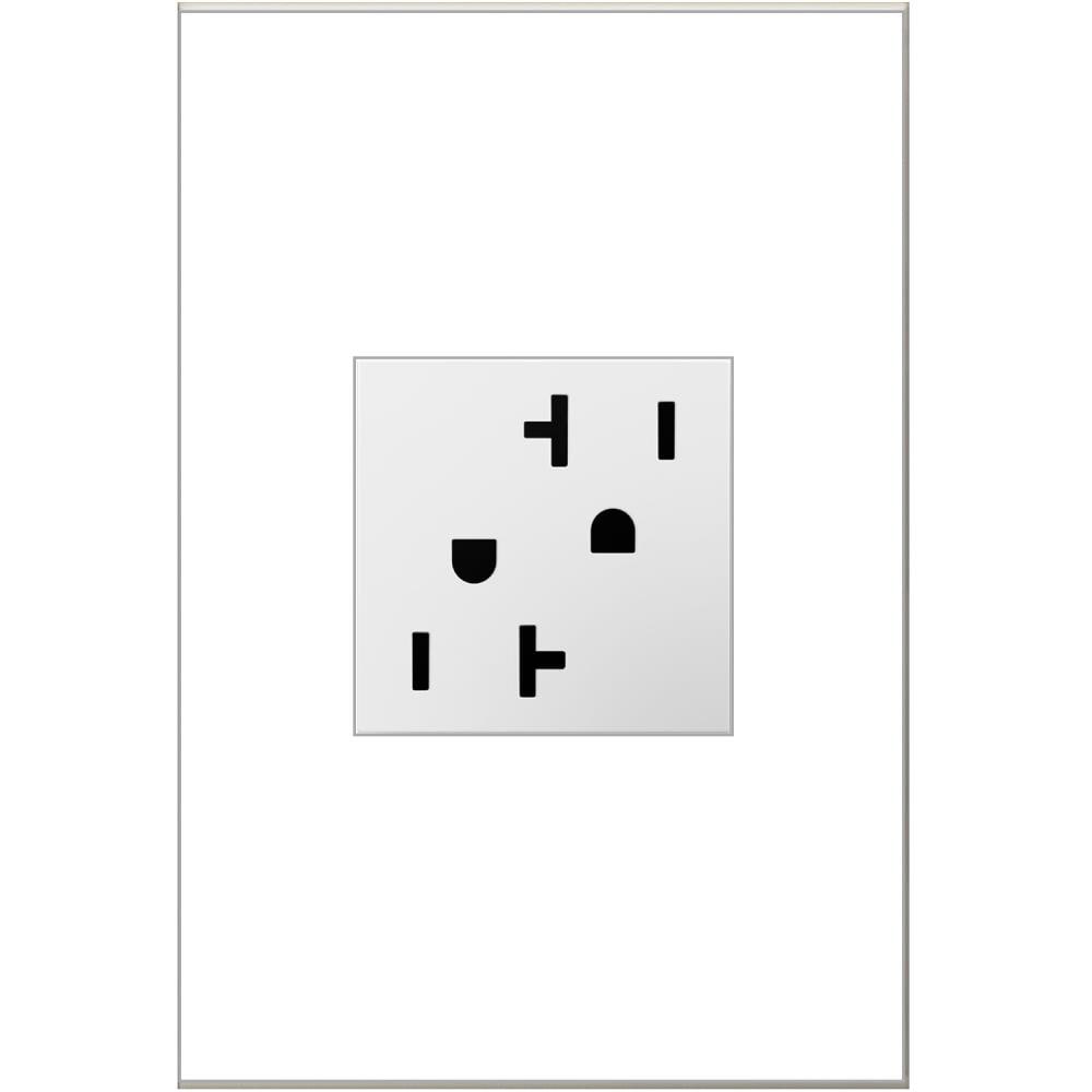 Legrand ARTR202W4 adorne 20 -Amp 125-volt Tamper Resistant Residential/Commercial Square Outlet , White