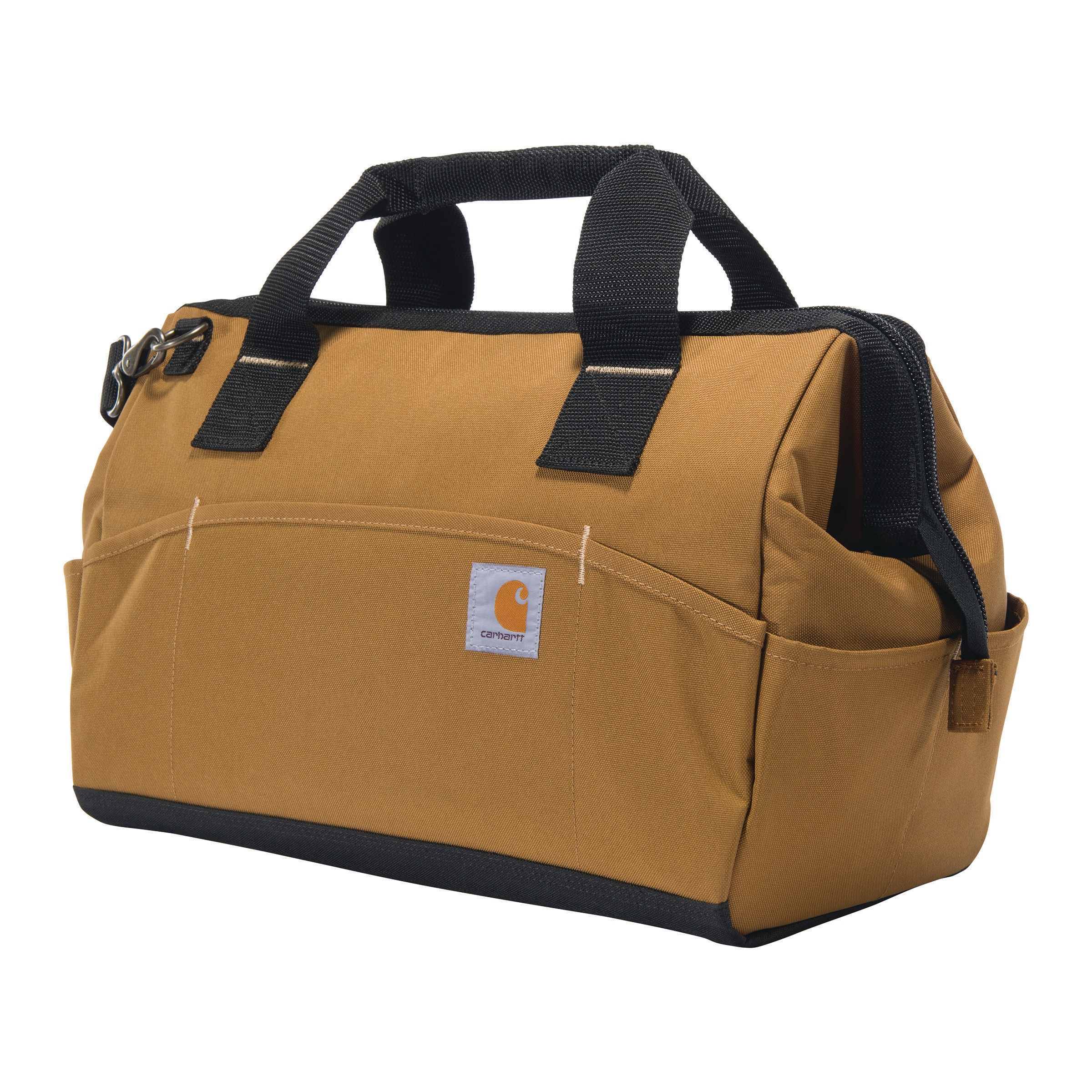 Carhartt B000051621199 16-Inch 17 Pocket Midweight Tool Bag Brown Polyester 8.5-in W x 12.5-in D x 16-in L Zippered Tool bag