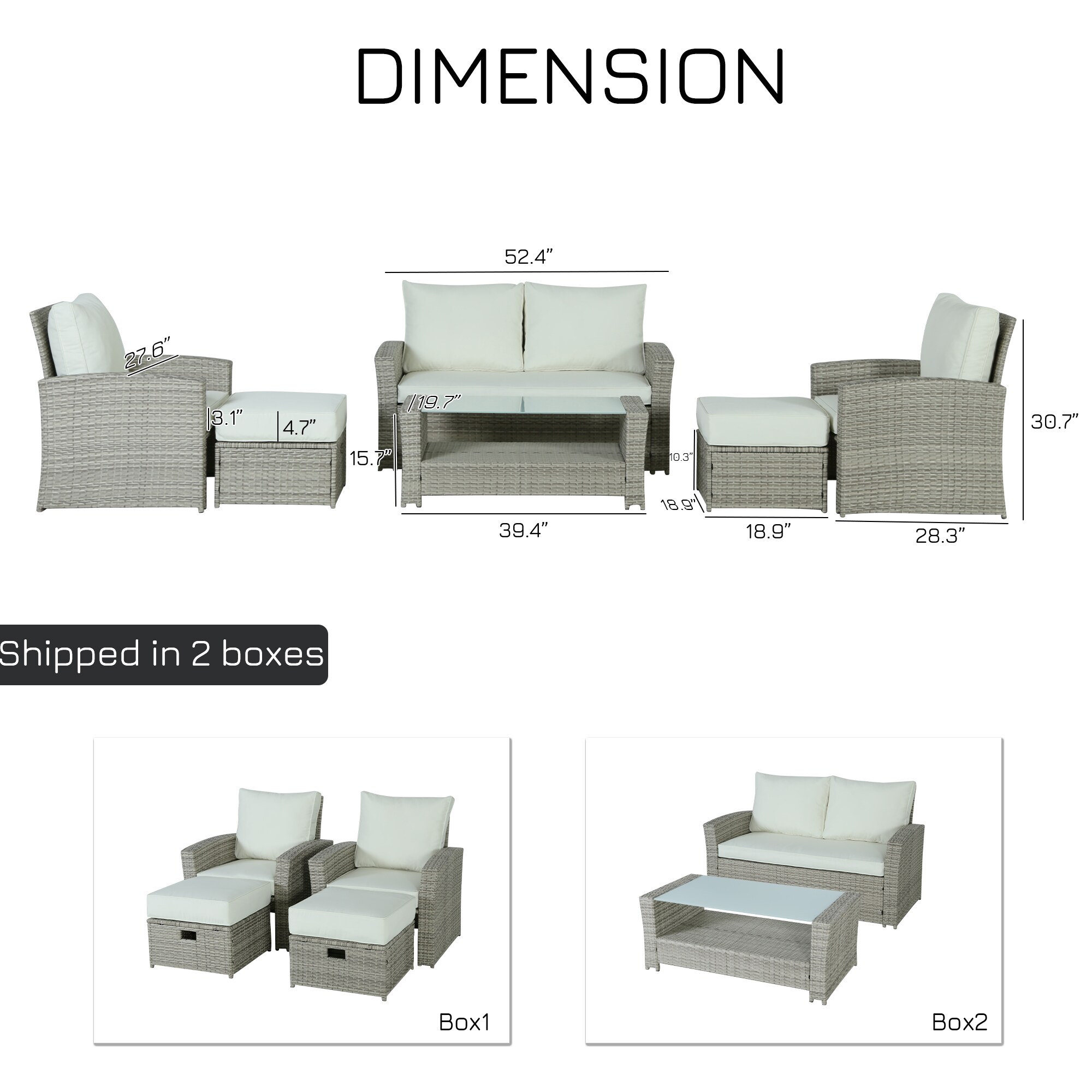 Damerin N7CS85 Patio-Conversation-Sets - View #7