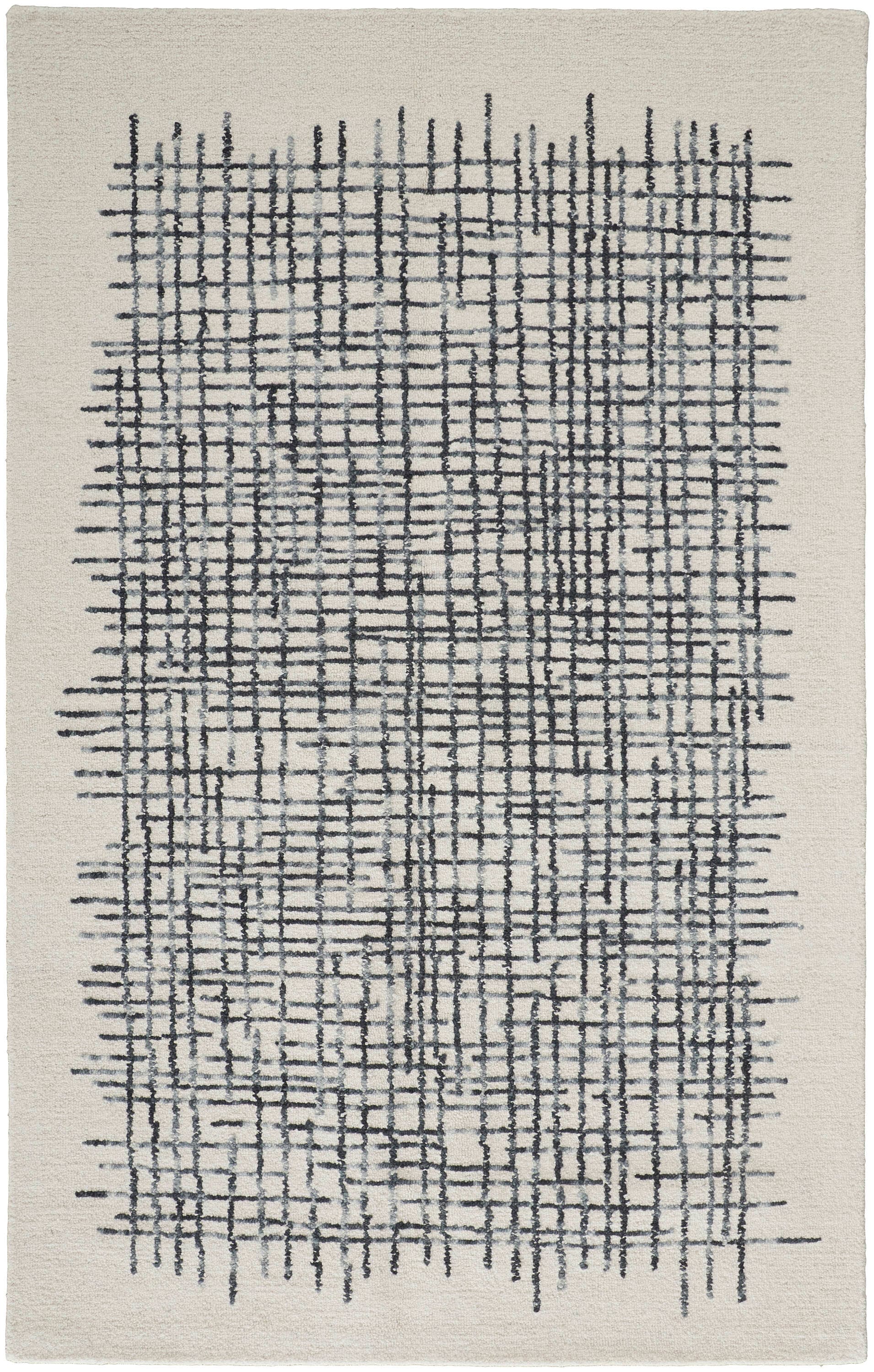Room Envy MDXR8630IVYCHLE10 5 x 8 (ft) Tufted Wool Ivory/Gray/Black Rectangular Indoor Abstract Area rug