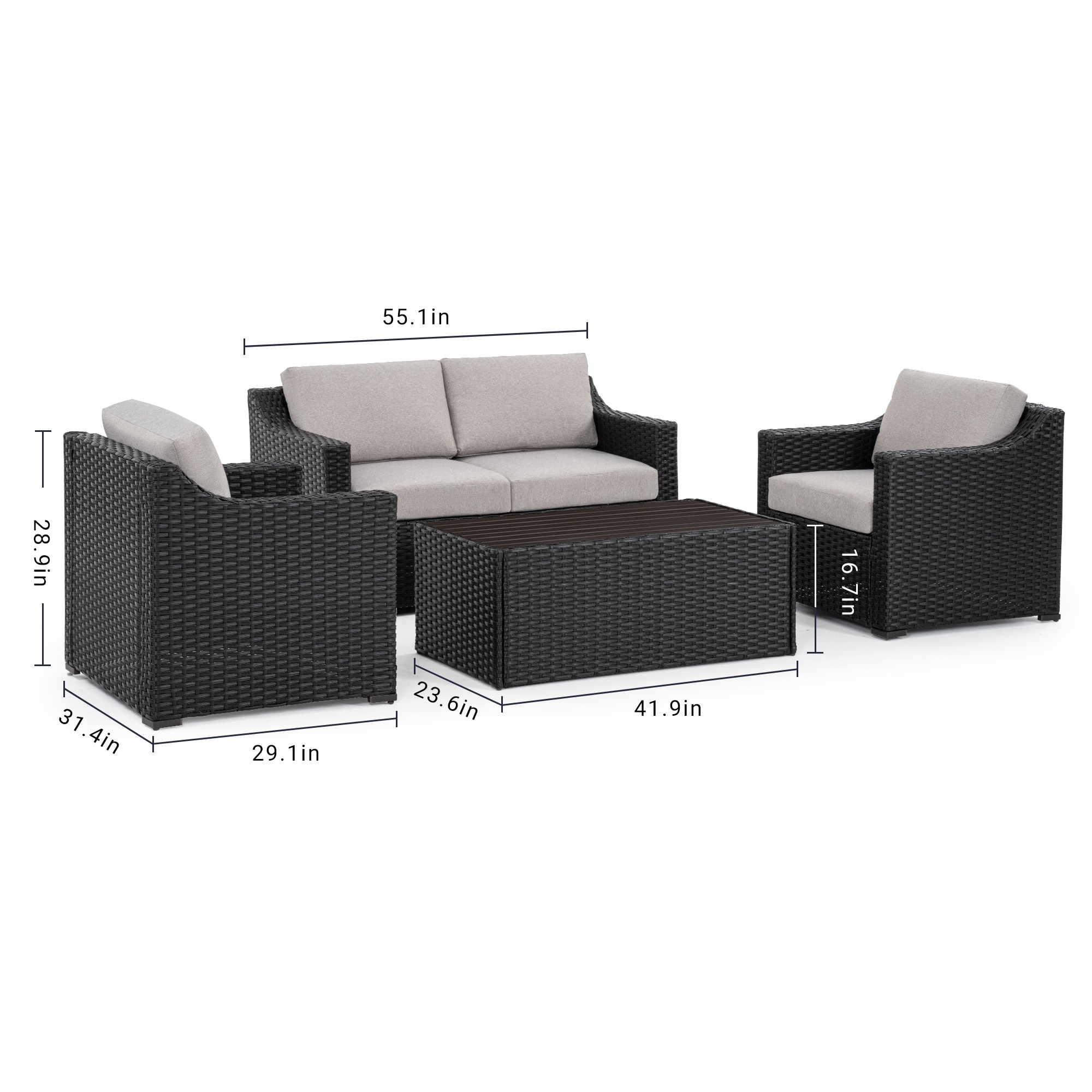  HPO-SF4-ZG-WL2 Patio-Conversation-Sets - View #2