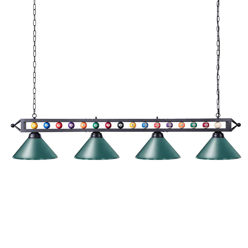 Vrbgify  Pool Table Light 4 Light Hanging Fixture for Billiard Table Game Room Kitchen Island Farmhouse Metal Lamp Shades Adjustable Chain