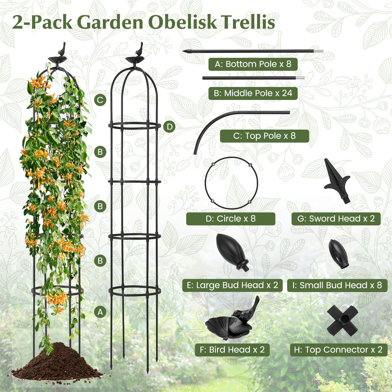 Poinic CWZT4164BK Garden-Trellis - View #4