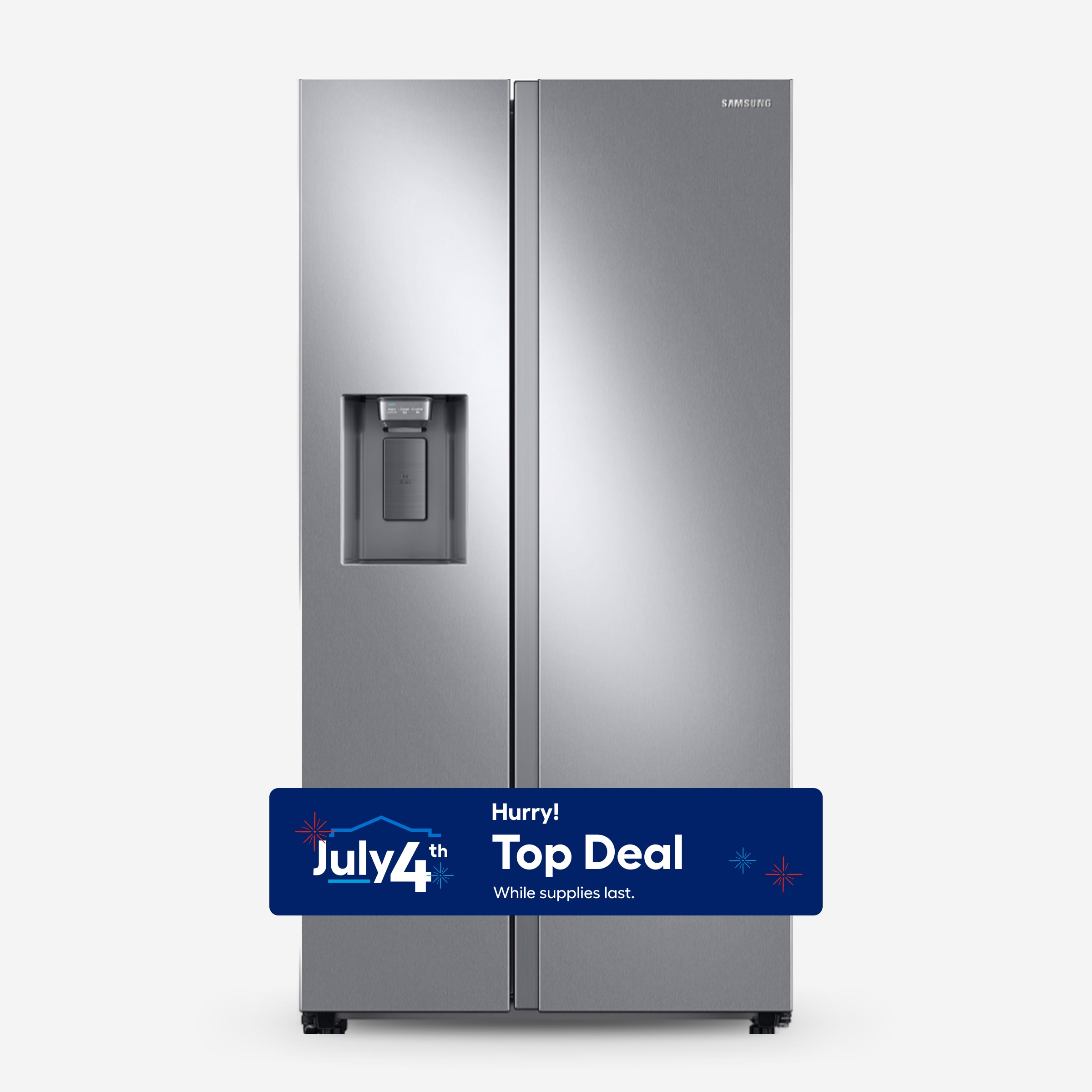 Samsung 27.4-cu ft Side-by-Side Refrigerator with Ice Maker ,Water and Ice Dispenser ( Fingerprint Resistant Stainless Steel ) #RS27T5200SR