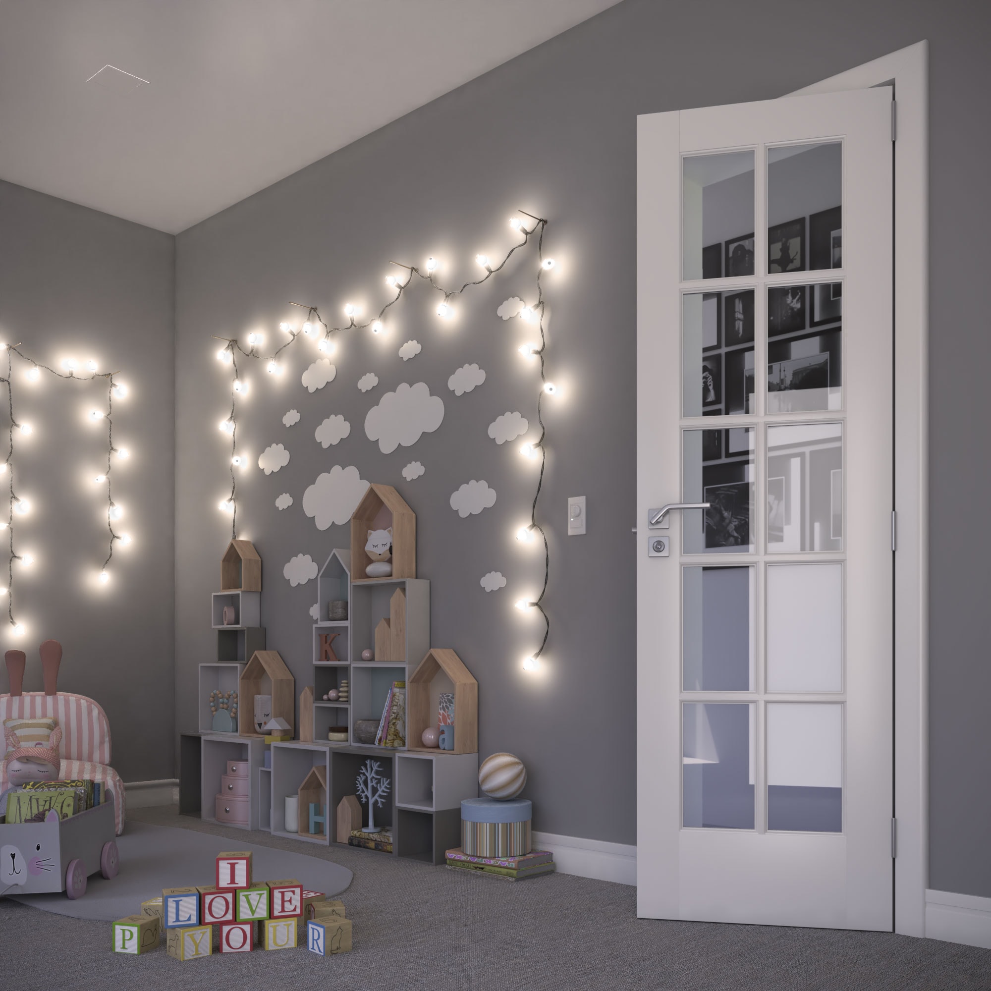 24" x 80" White Prefinished Pine 10-Lite French Door