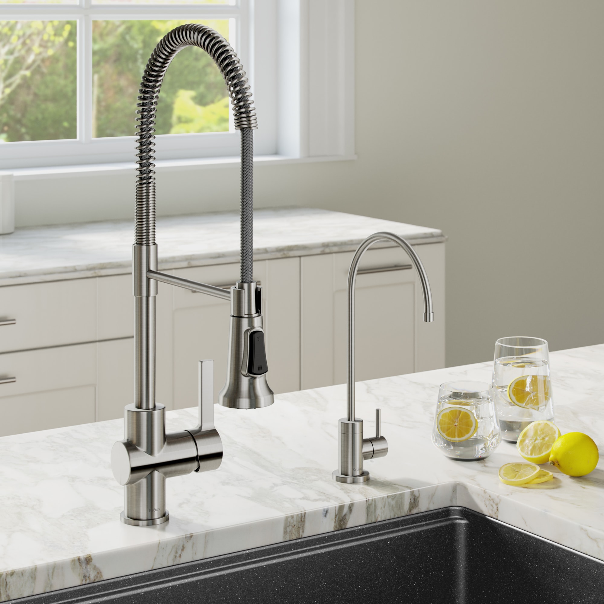 Stainless Steel Commercial Style Kitchen Faucet with Pull-out Spray
