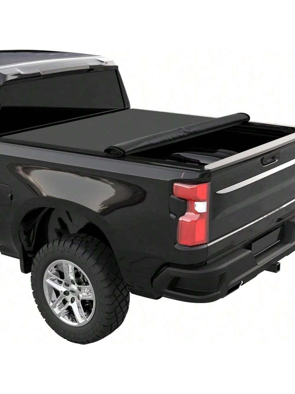 Qeetex PAU-0IHEJUM4-HF4 5.8 Ft 69.6 in Soft Roll up Truck Bed Tonneau Cover Compatible with 2019 2023 Chevrolet Silverado and GMC Sierra 1500. Water Proof. Vinyl and Aluminum Truck Bed Cover for Chevy/GMC 1500.Black