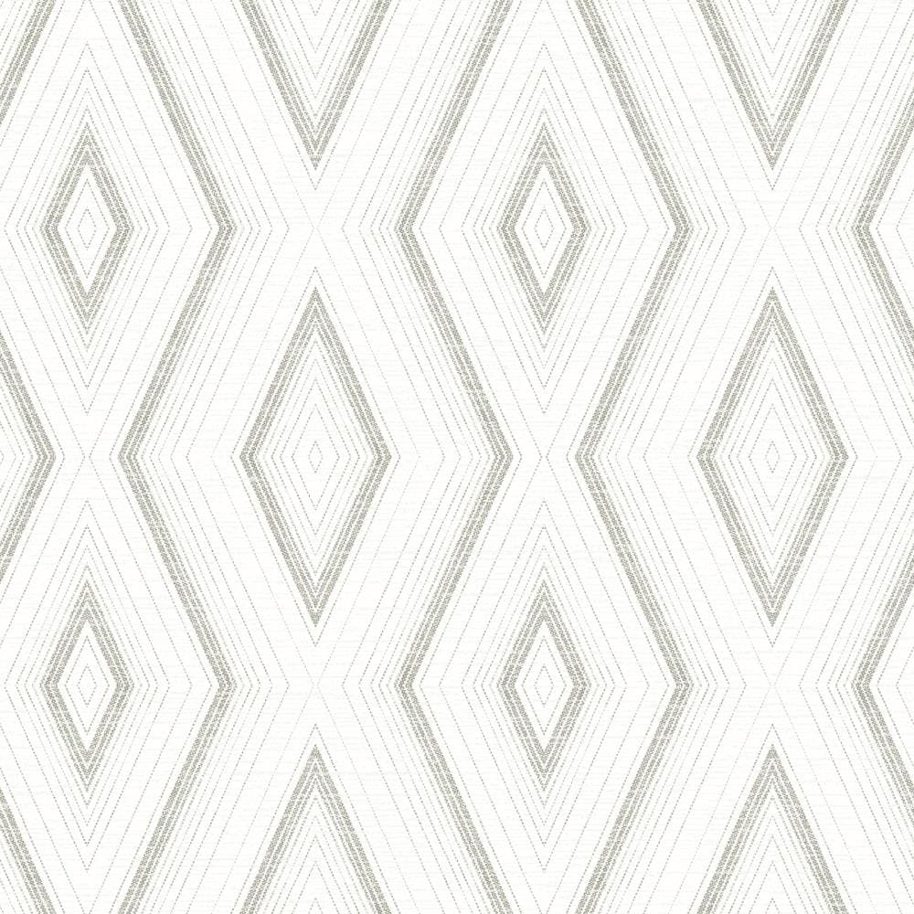 Chesapeake 3120-13663 Sanibel 56.4-Sq. Feet Grey Non-woven Textured Geometric 3D Prepasted Water Activated Paste Wallpaper
