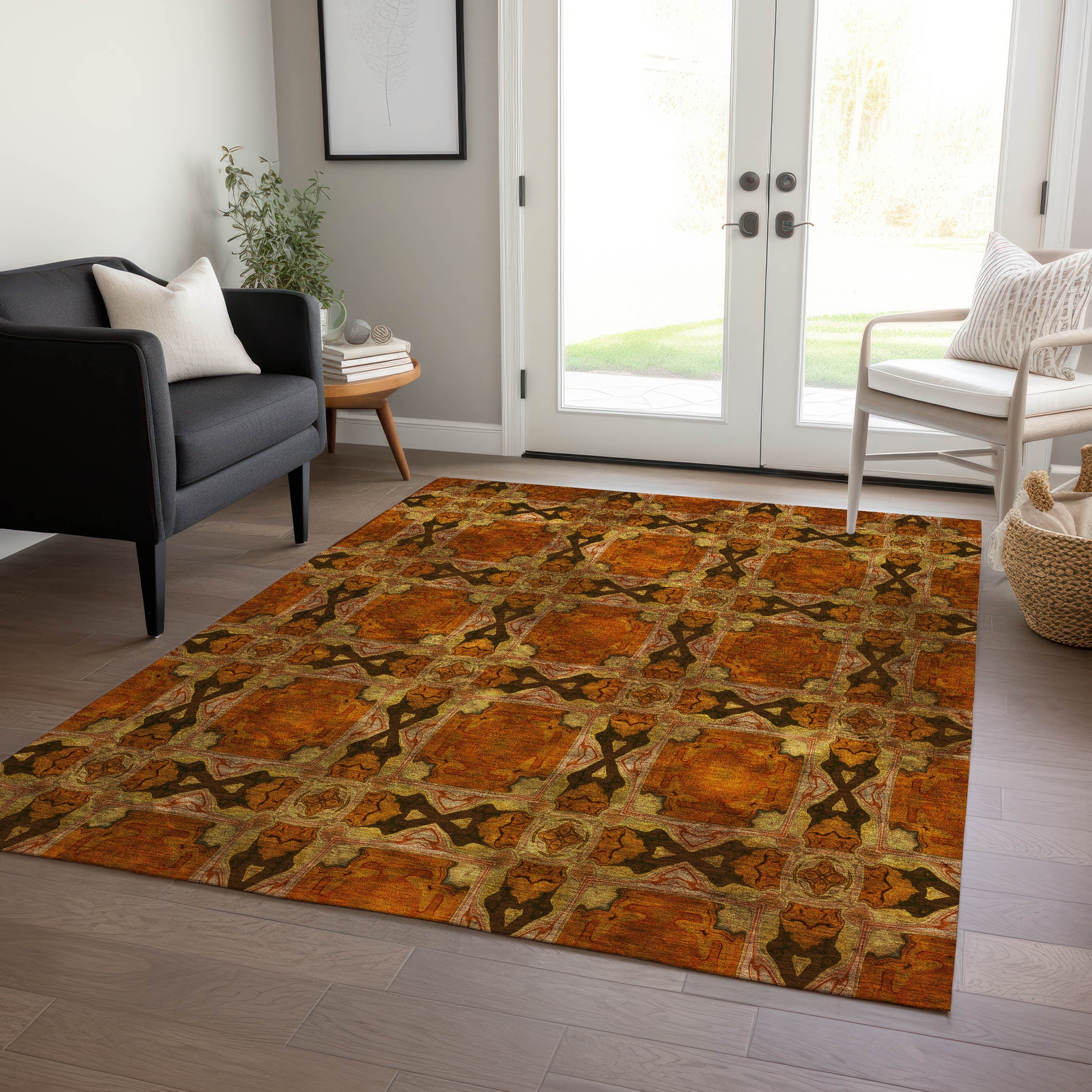 Addison Rugs ACN564PK30X46 Chantille ACN564PK 2 x 3 (ft) Polyester Paprika Rectangular Indoor/Outdoor Machine washable Area rug