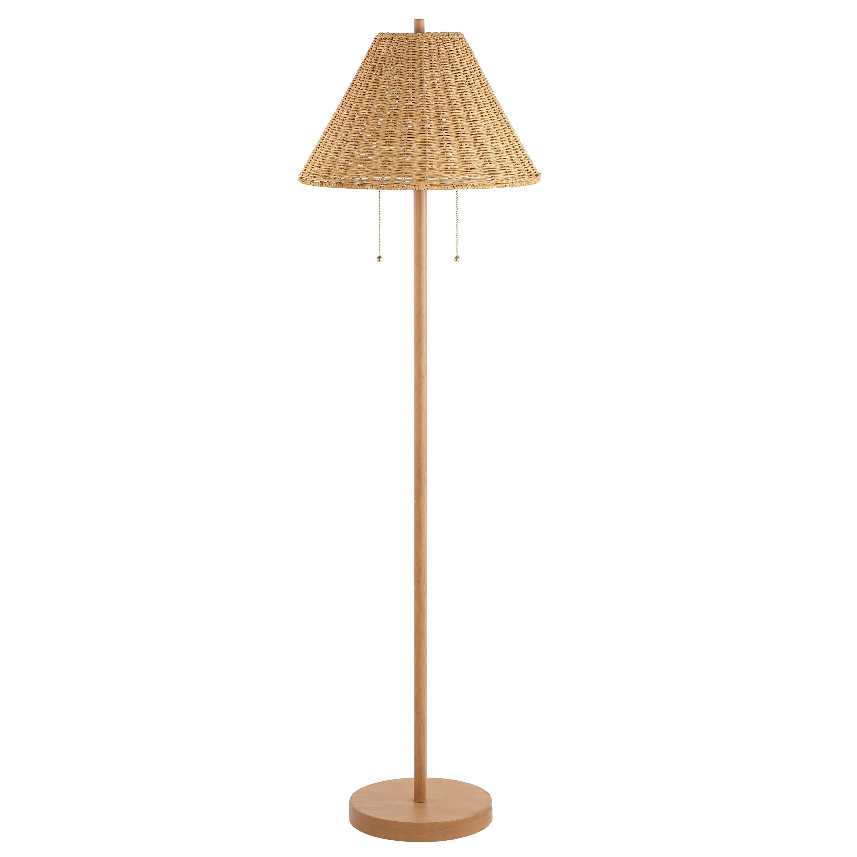 Floor lamp deals with rattan shade