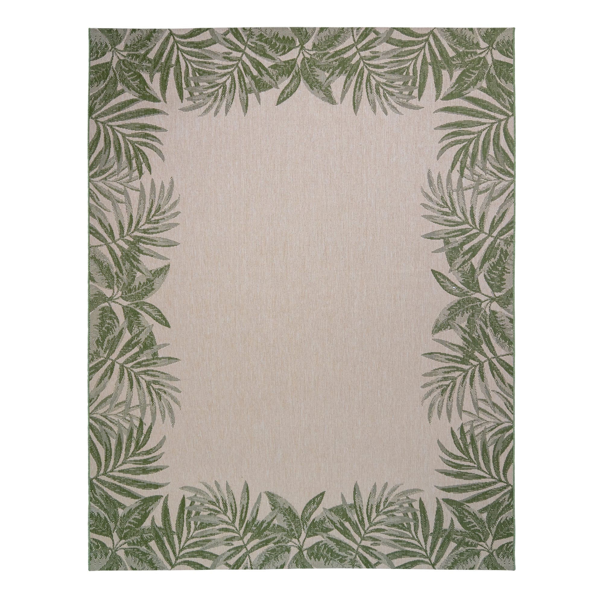 GERTMENIAN 46508 Paseo Tropic 7 x 10 (ft) Polypropylene Tropic Green Rectangular Indoor/Outdoor Border Tropical Area rug
