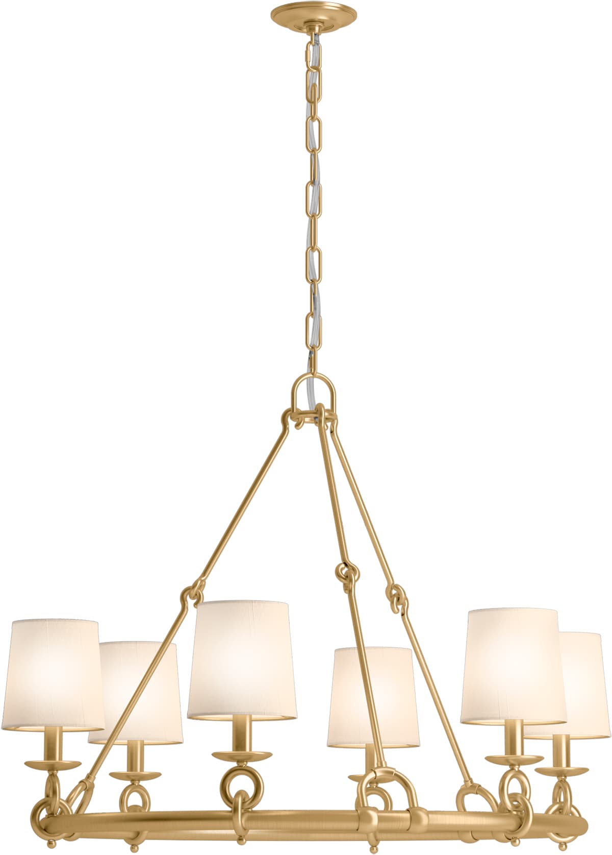 KOHLER 27749-CH06-2GL Terret 6 -Light Brushed Gold Transitional For Use in Dining Rooms, Foyers, Chandelier