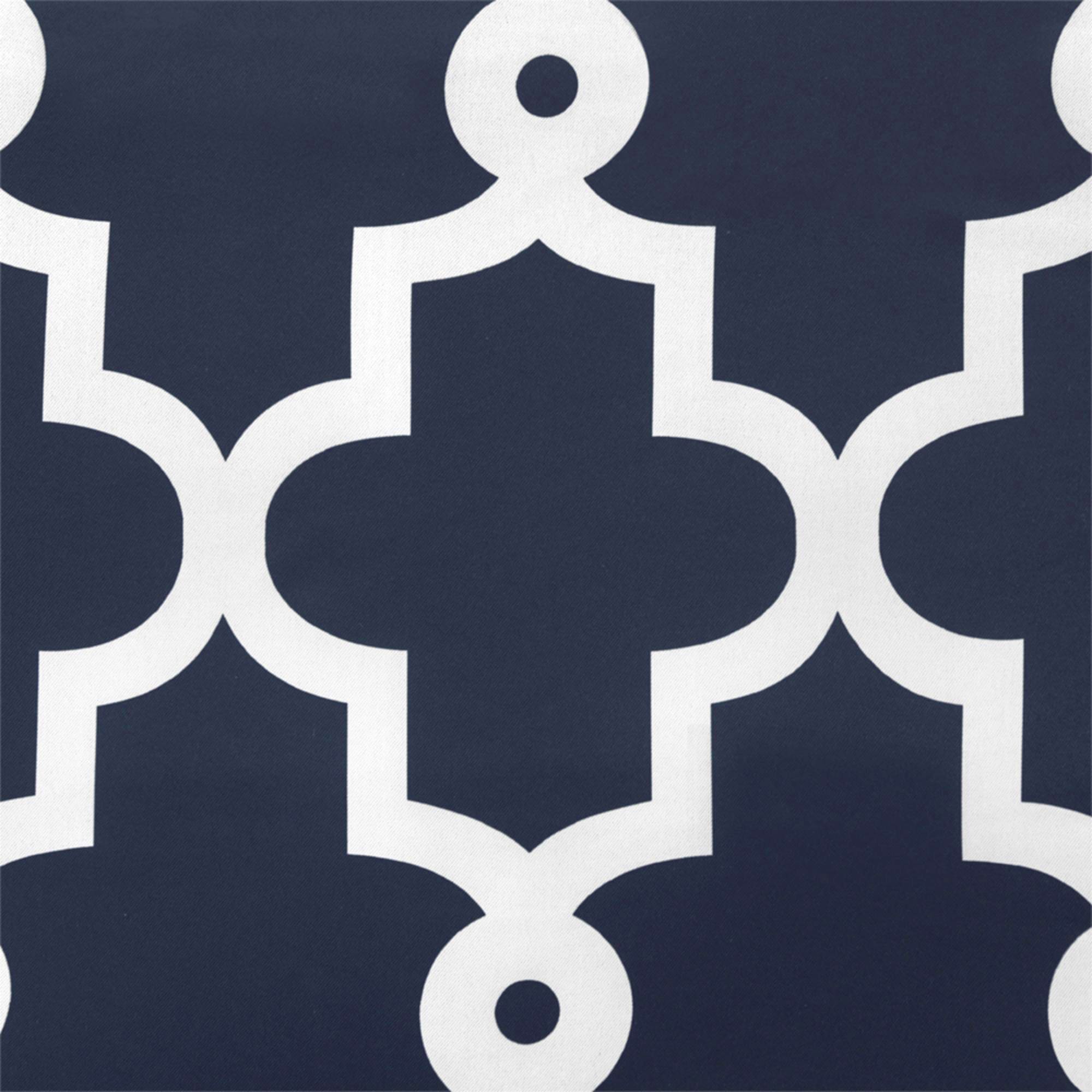 Peacoat Blue and White Polyester Blackout Window Curtain Panel Pair