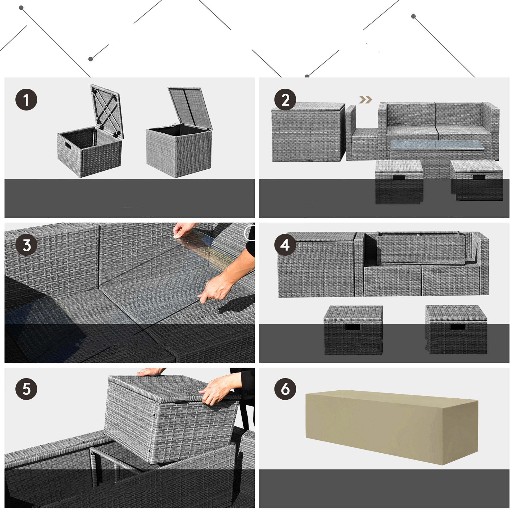 Costway HW68604WH+ Patio-Conversation-Sets - View #5