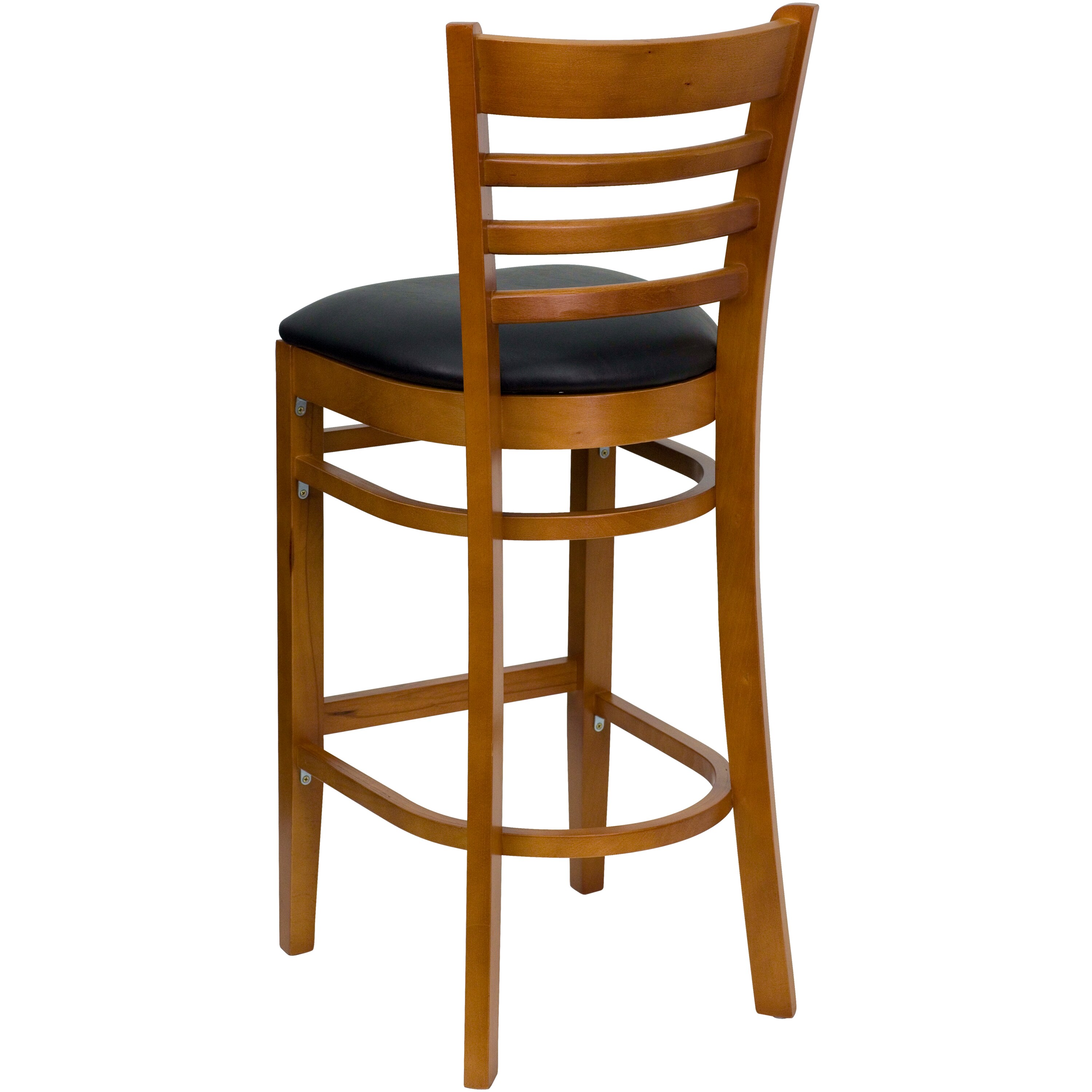 Flash Furniture Black Vinyl Seatcherry Wood Frame 31 In H Bar Height Upholstered Wood Bar Stool 