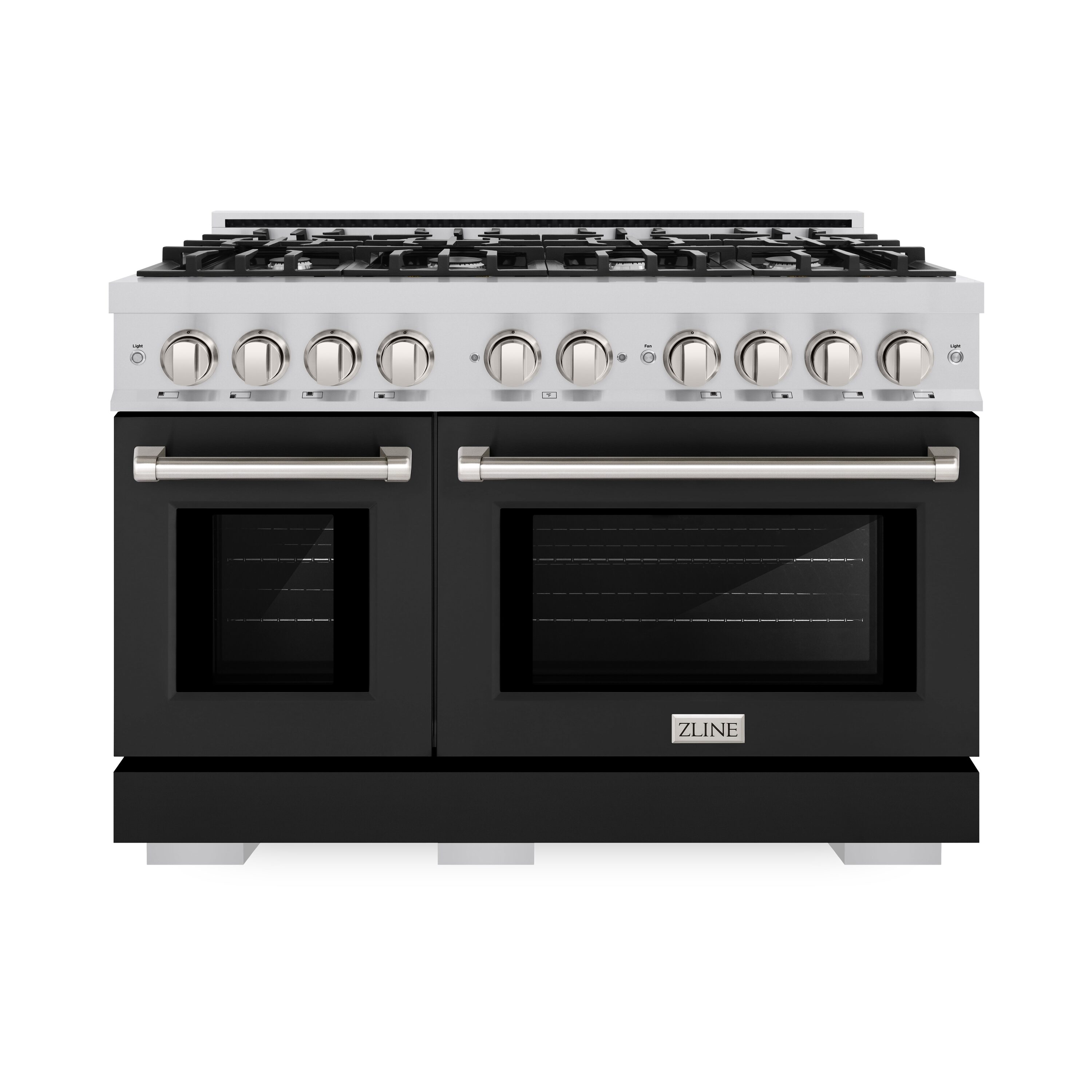 ZLINE KITCHEN & BATH HDR-BLM-48 Select 48-in Standard 4.2-cu ft / 2.5-cu ft Convection Oven Freestanding Double Oven Dual Fuel Range ( Stainless Steel, Black Matte Door )
