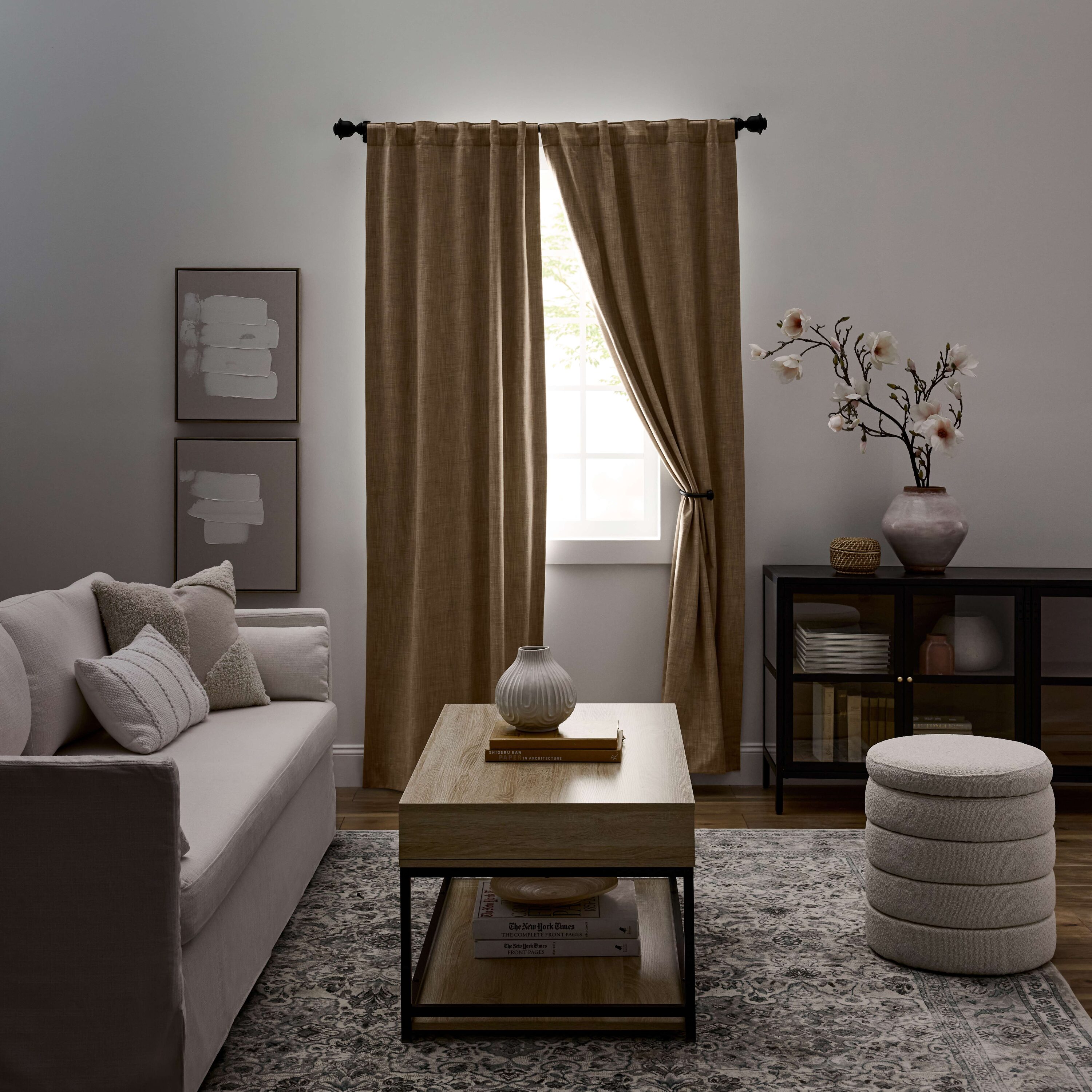 allen + roth 36029 84-in ACORN Blackout Interlined Back tab Curtain panel pair