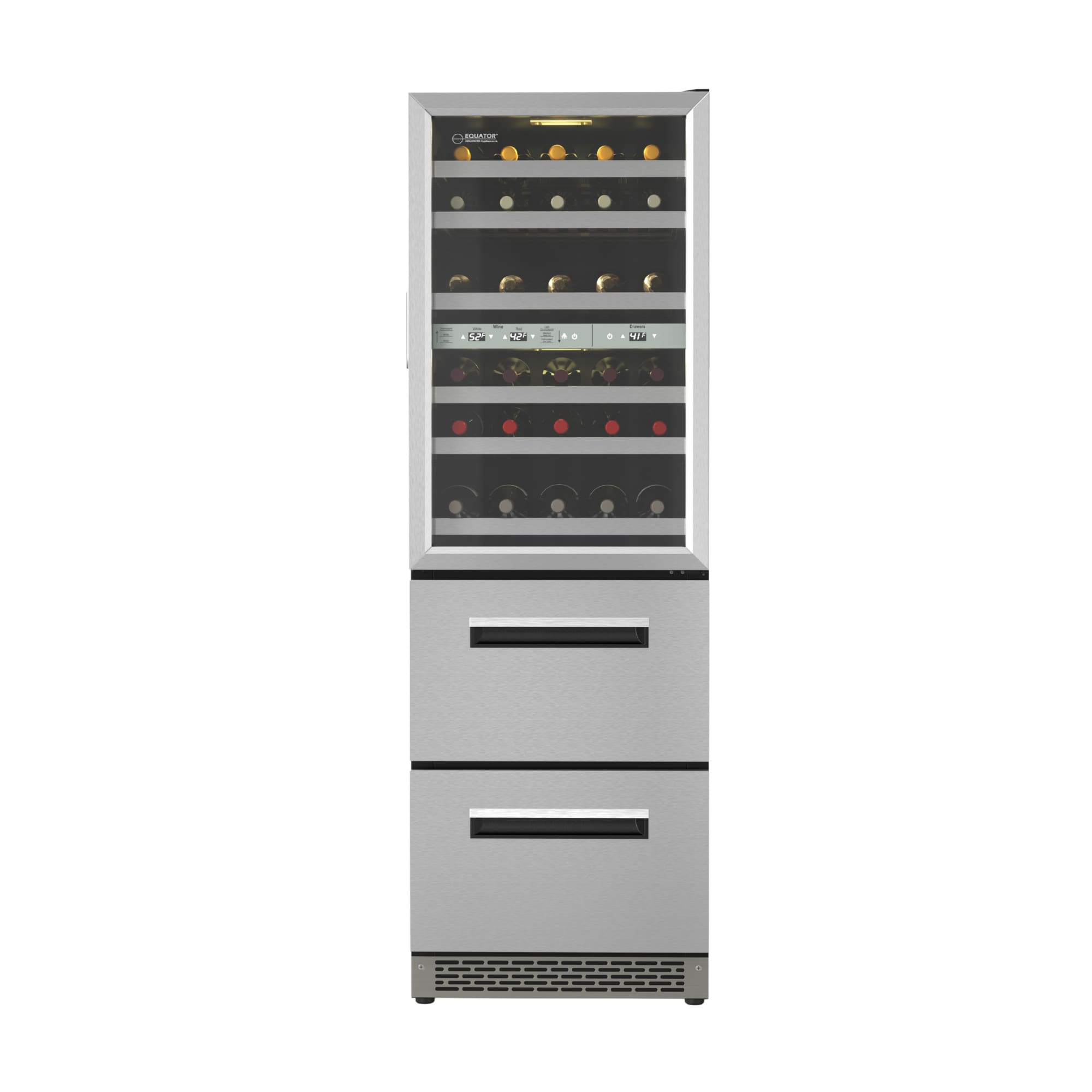 Equator Advanced Appliances WRD2 108 23.43-in W 84 -Bottles Silver Dual Zone Cooling Built-in/Freestanding Indoor Wine Cooler