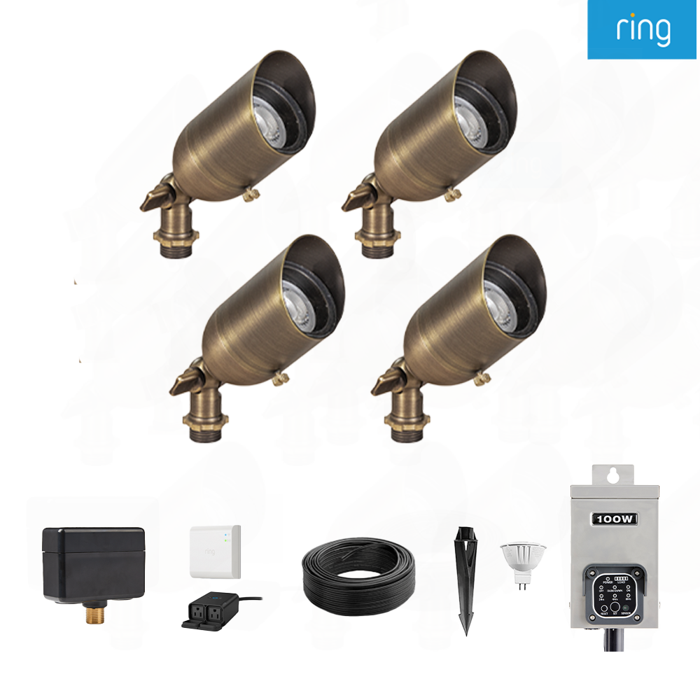 Spot Light Kits 20 -Watt Bronze Low voltage Plug-in Smart Compatible LED Spot light kit