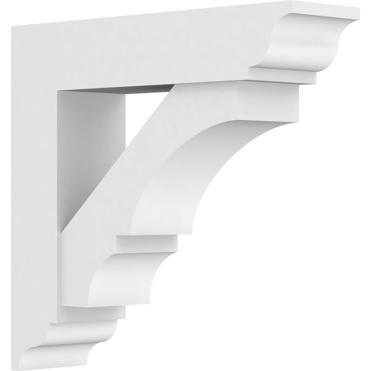 Ekena Millwork BKTP05X18X18BOA01 Standard Balboa 5-in x 18-in x 18-in White PVC Standard bracket
