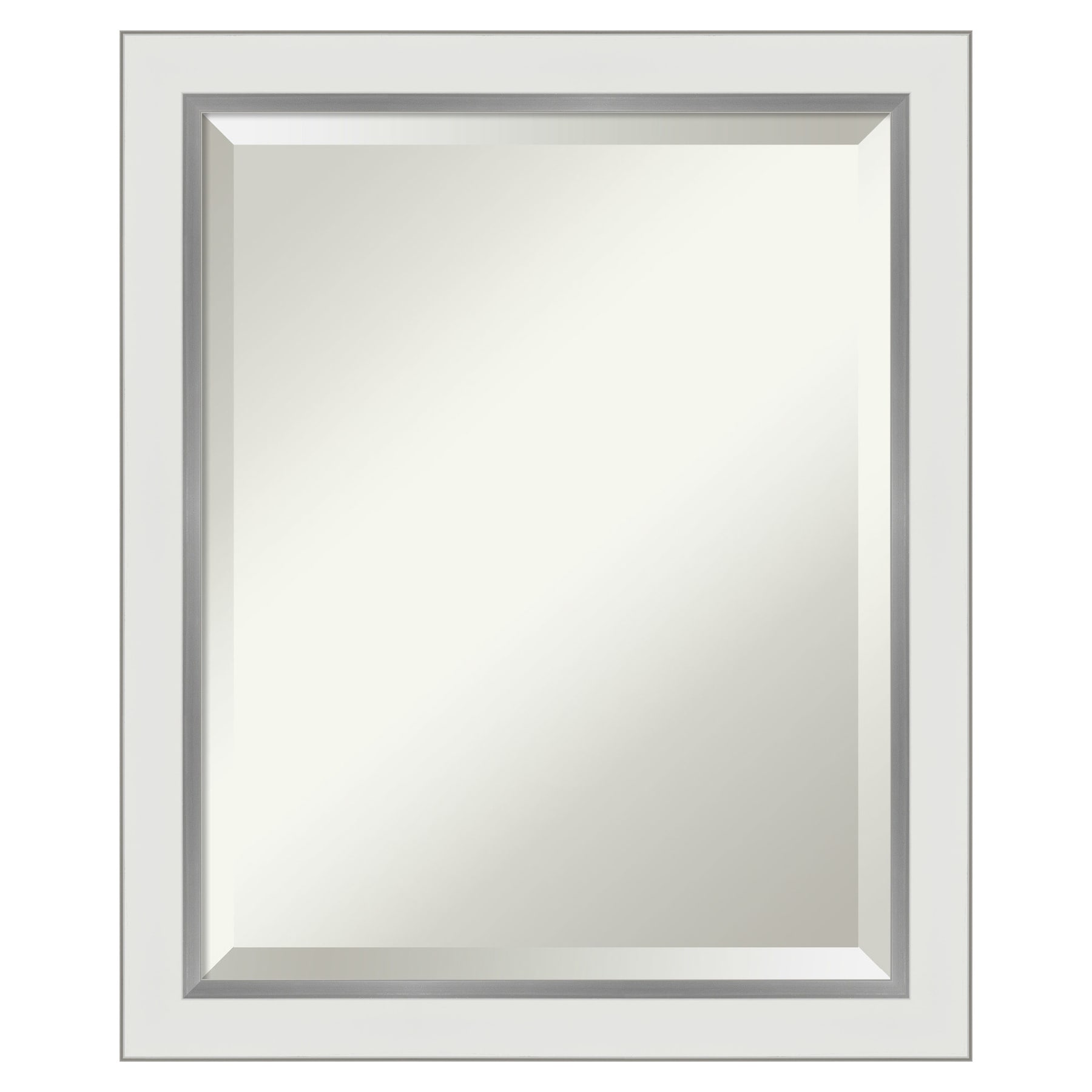 Amanti Art DSW4593047 Eva 19-Inches x 23-Inches Framed Rectangle Bathroom Vanity Mirror ( Satin Silver,White )