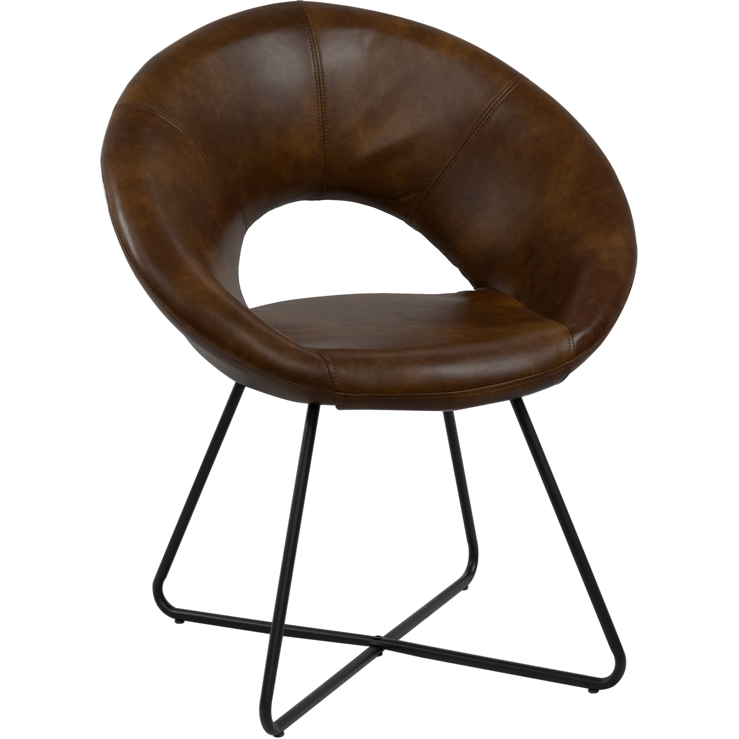 Venetian Worldwide VD-WY-439D-4007 Modern Dark Brown Faux Leather Accent Chair