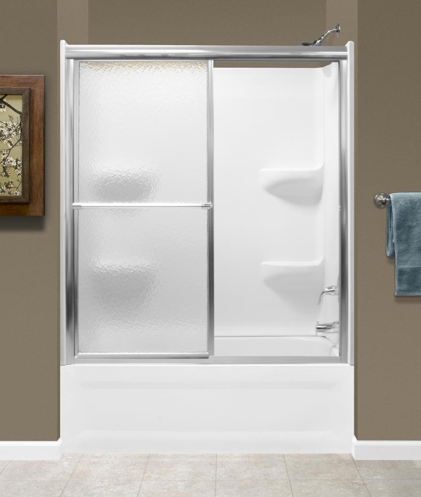 Style Selections SKET01543019RDOOR  54x30 White 3-Piece 54-in x 78-in Bathtub & Shower Combination Kit (Right Drain)