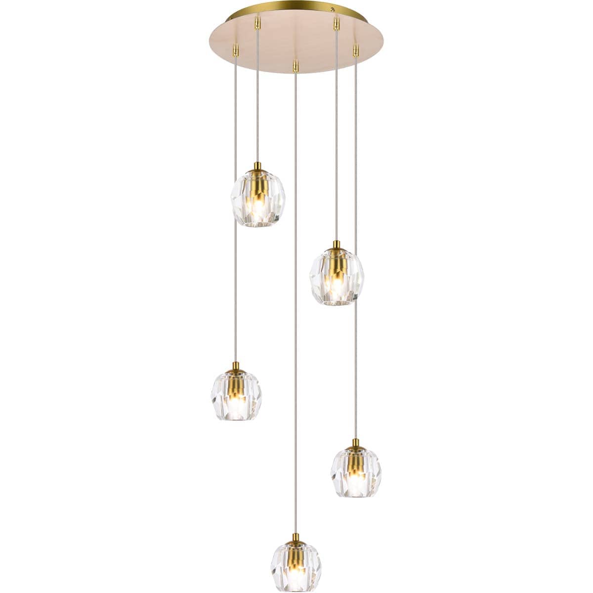 Elegant Lighting  3505G12G Eren 5 Light 118 inch Gold Pendant Ceiling Light