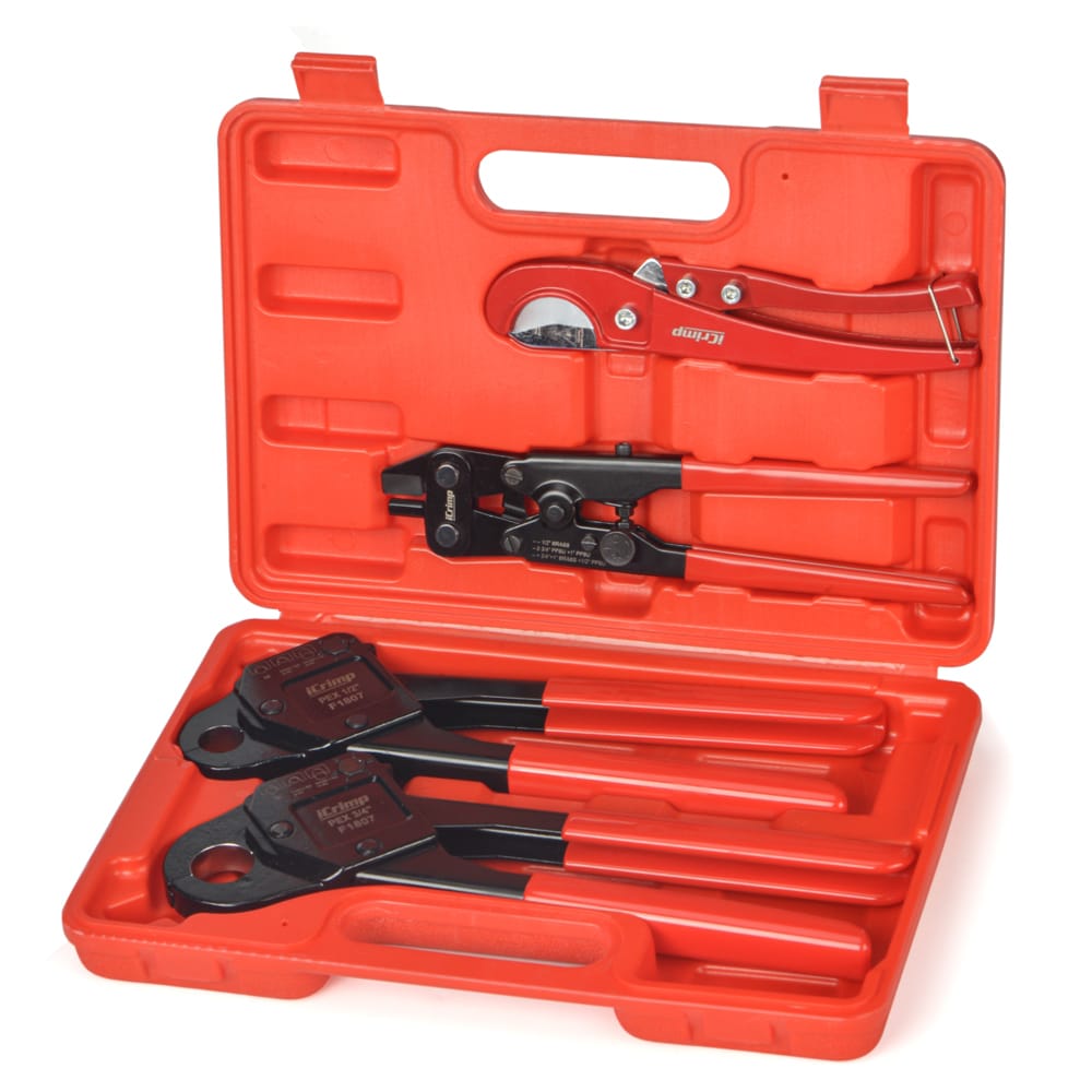 IWISS IWS-1807CN PEX Crimping Tool Kit with Crimpers and Cutter and Copper Ring Removal Tool for 1/2 and 3/4-in