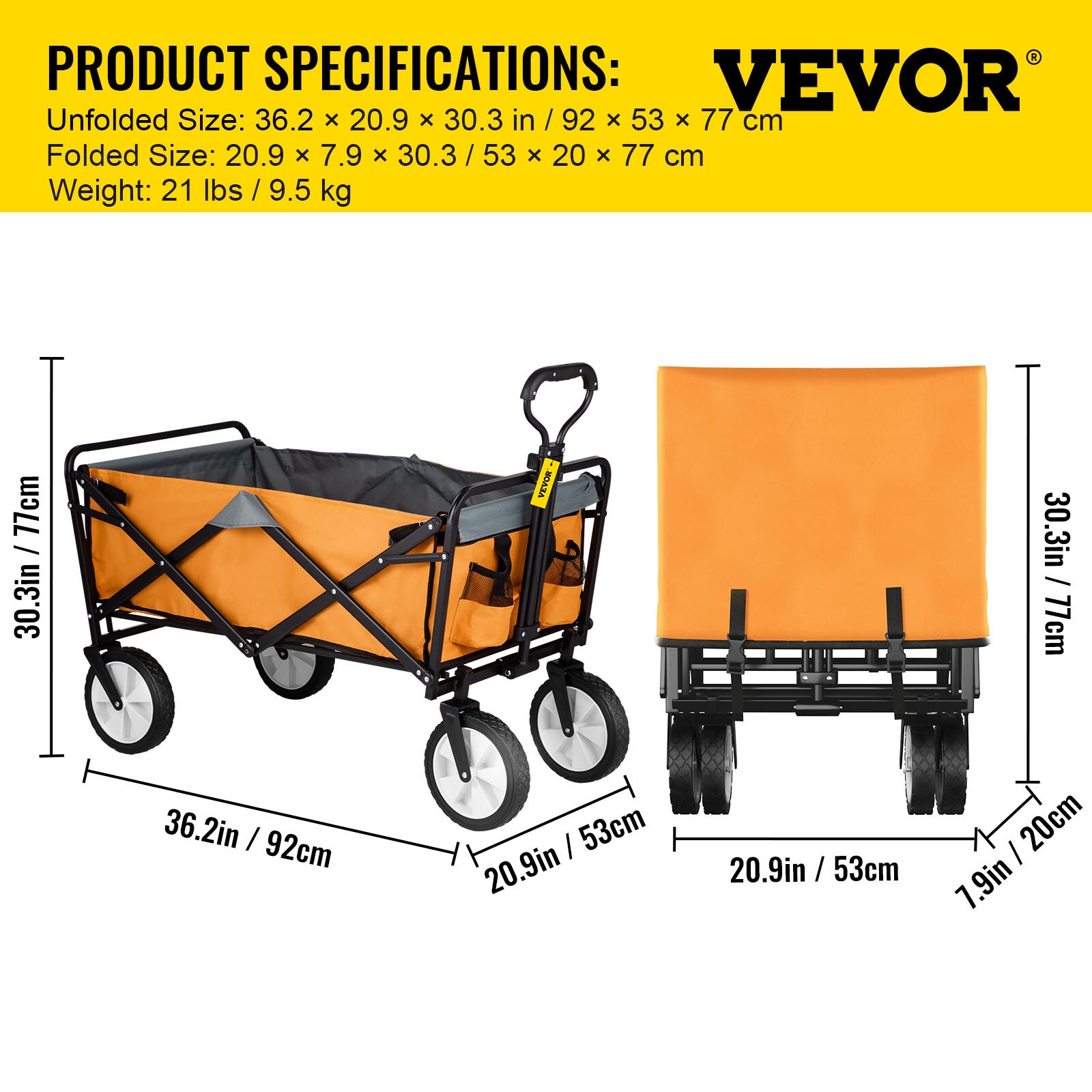 VEVOR Collapsible Folding Wagon Cart Bags and Storage & Reviews