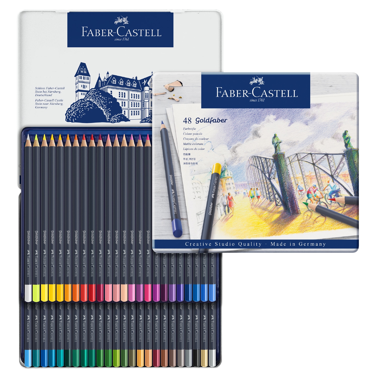 48 Colors Faber/Castell Colored Pencils Water-color Drawing Set&Brush  SHARPENER