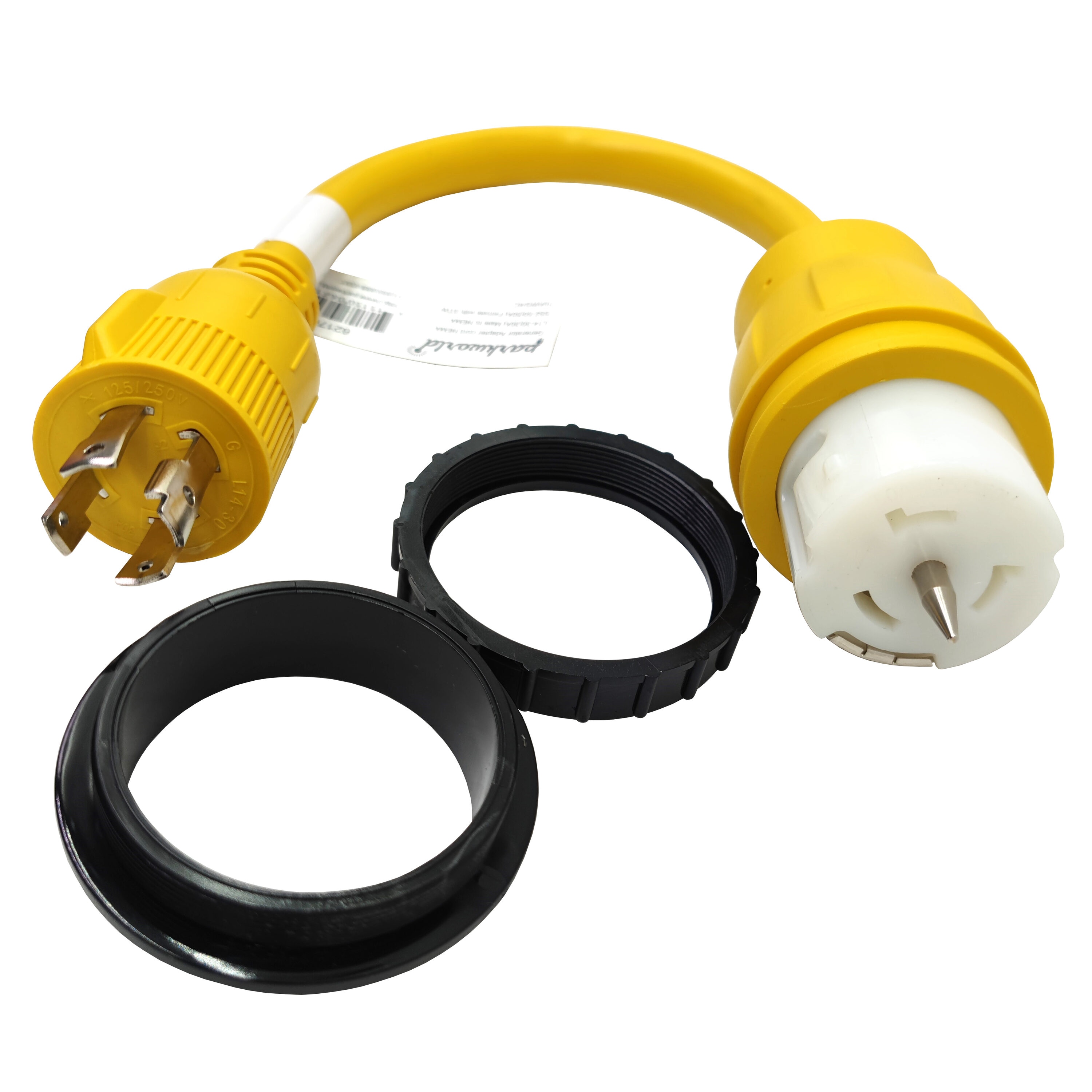 parkworld 30-Amp 4-wire Single To Single Yellow Basic Flexible Adapter ...