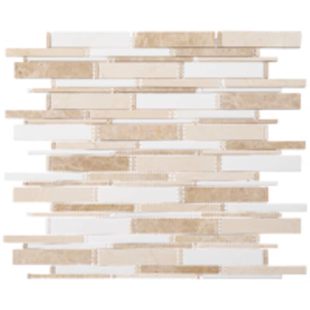 Knoll Brown and Cream Marble Mosaic Tile