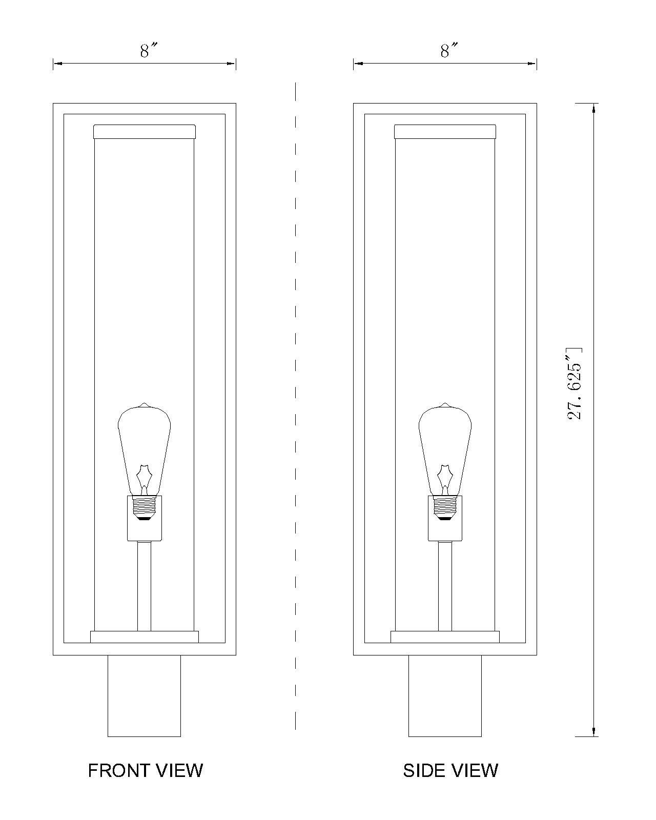 Z-Lite 584PHBR-BK Post-Lights - View #6