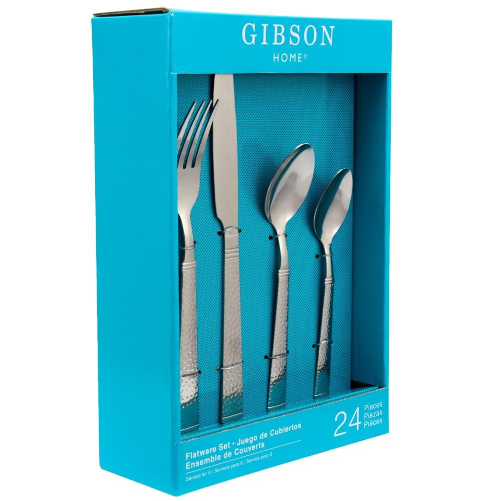 Gibson Home Seward 2 Piece Stainless Steel Santoku Cutlery Set with Wooden Handle