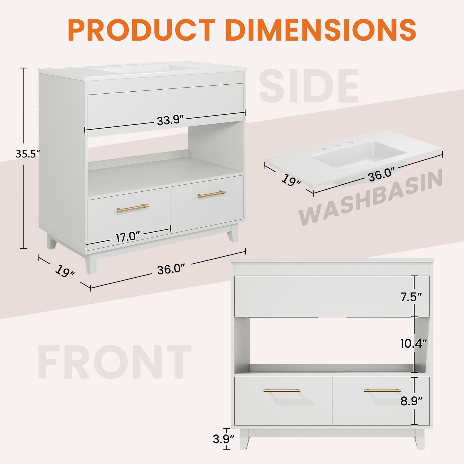 Serwall 36LZKD-WH Bath-Vanity-Combo - View #4