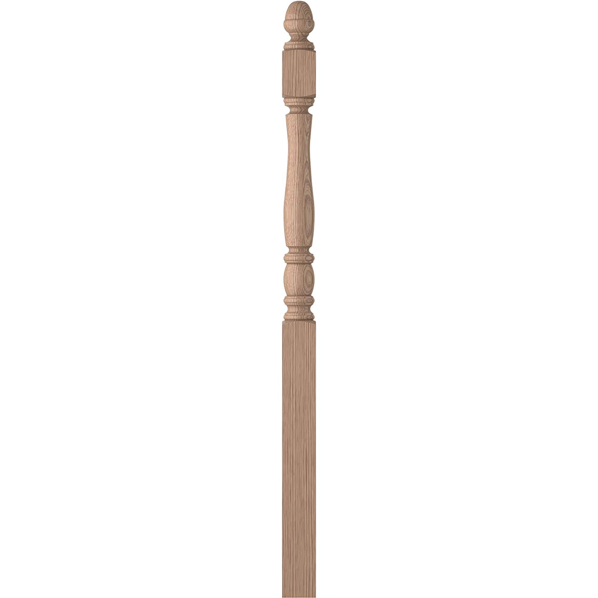 L.J. Smith Stair Systems LJP-3353-HK 3.5-in x 61.4375-in Unfinished Hickory Stair Newel Post