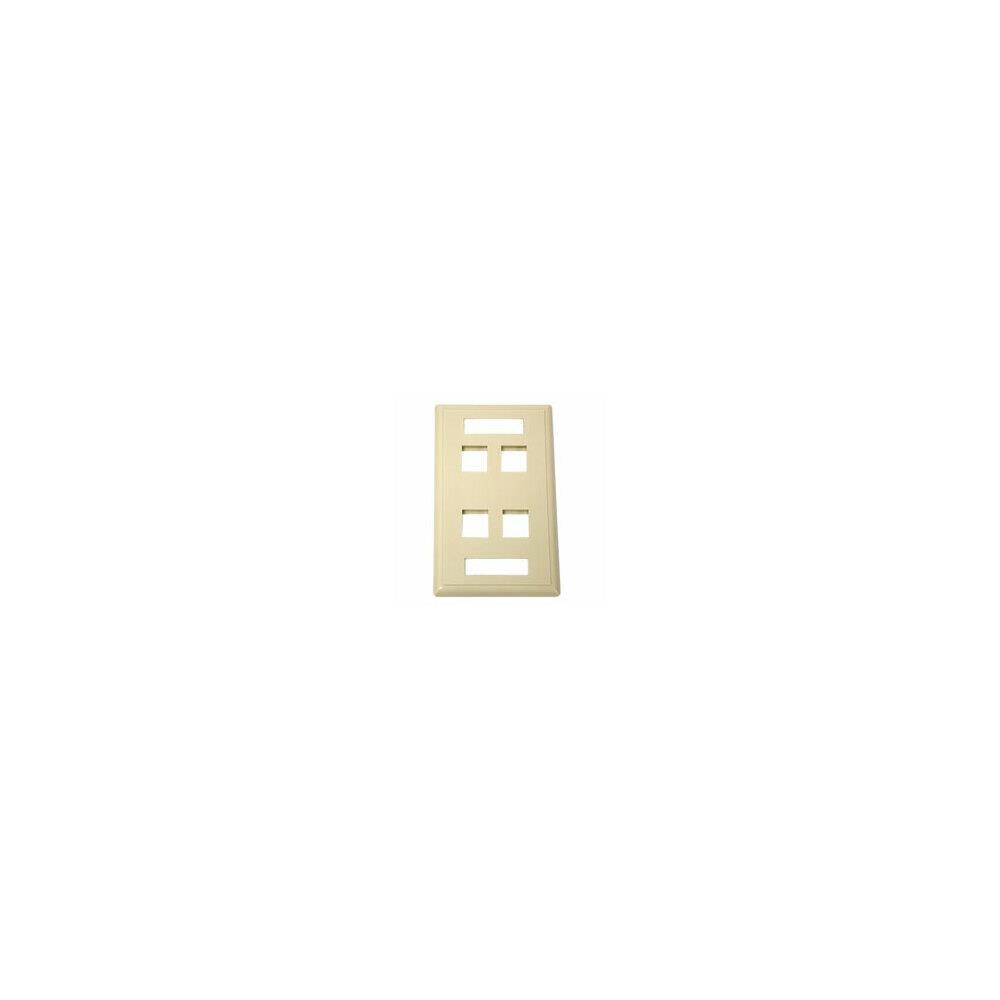 FastTrack ZX9CTG3434 4-Port Multimedia Keystone Wall Plate- Ivory