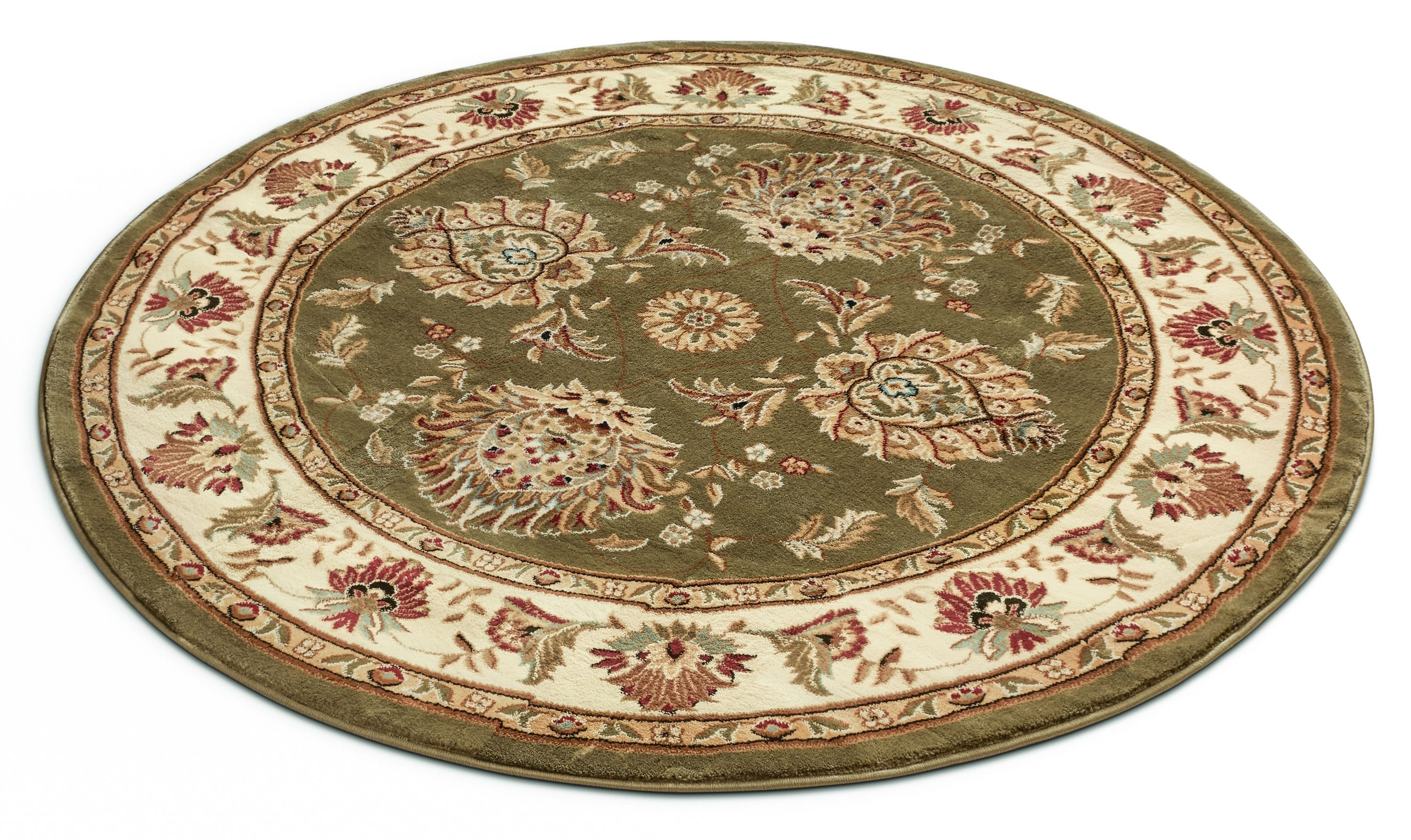 Well Woven 36059 8 x 8 (ft) Loomed Polypropylene Green Round Indoor Medallion Persian Area rug