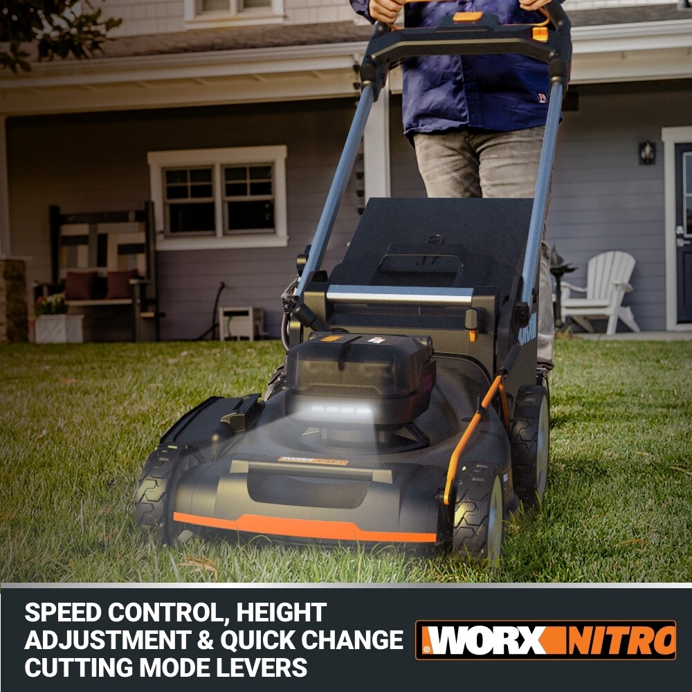 WORX 40 volt 21 in Cordless Self propelled Lawn Mower 5 Ah