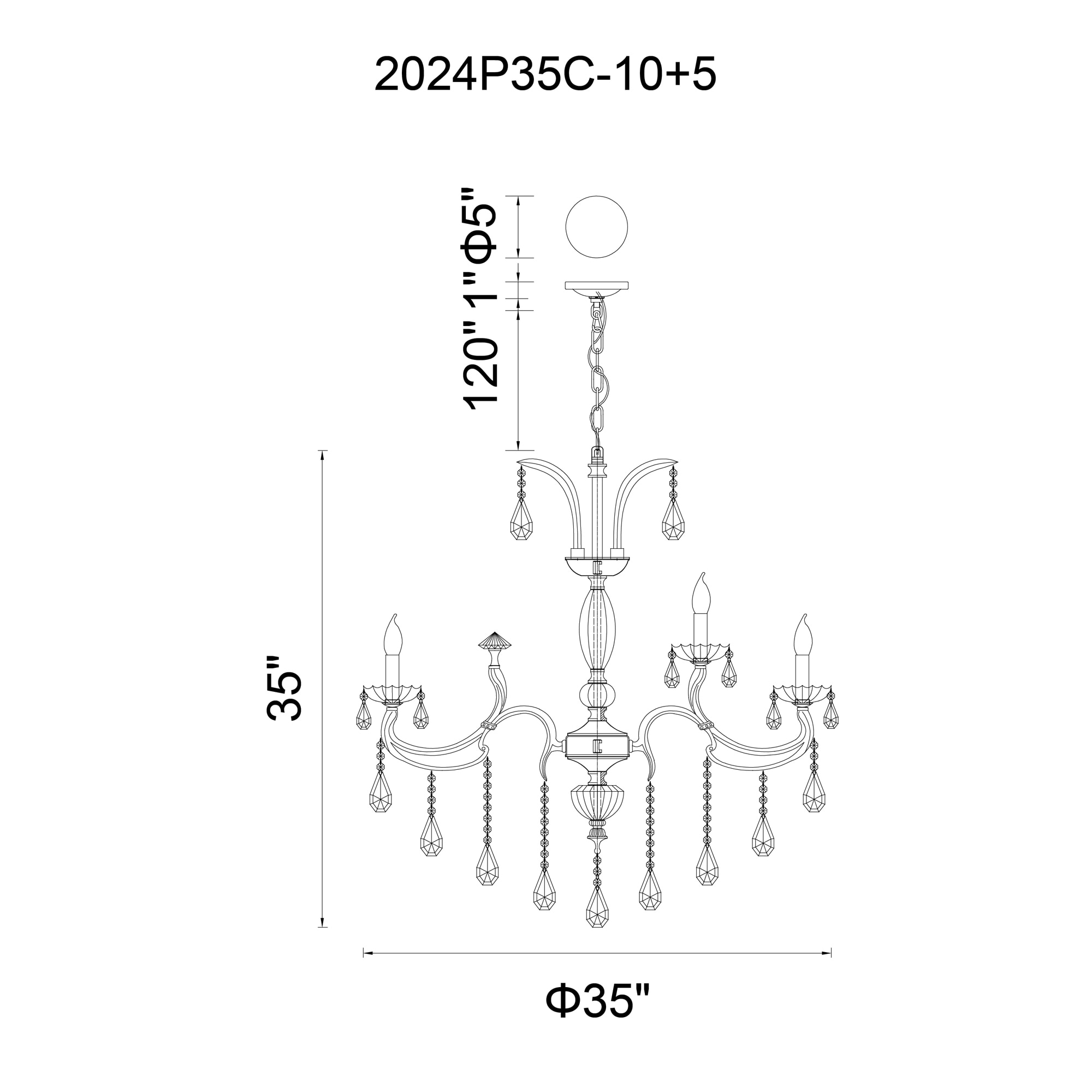 CWI Lighting 2024P35C-15 b090015 - View #6
