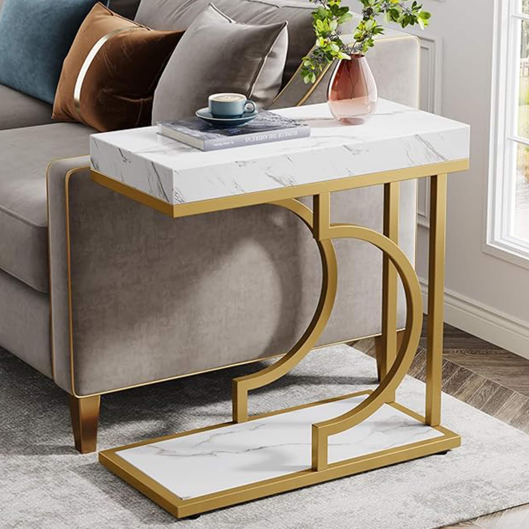 Tribesigns LWFD-F1911 End table 23.6-in W x 23.6-in H White Wood Rectangular Modern End Table Assembly Required