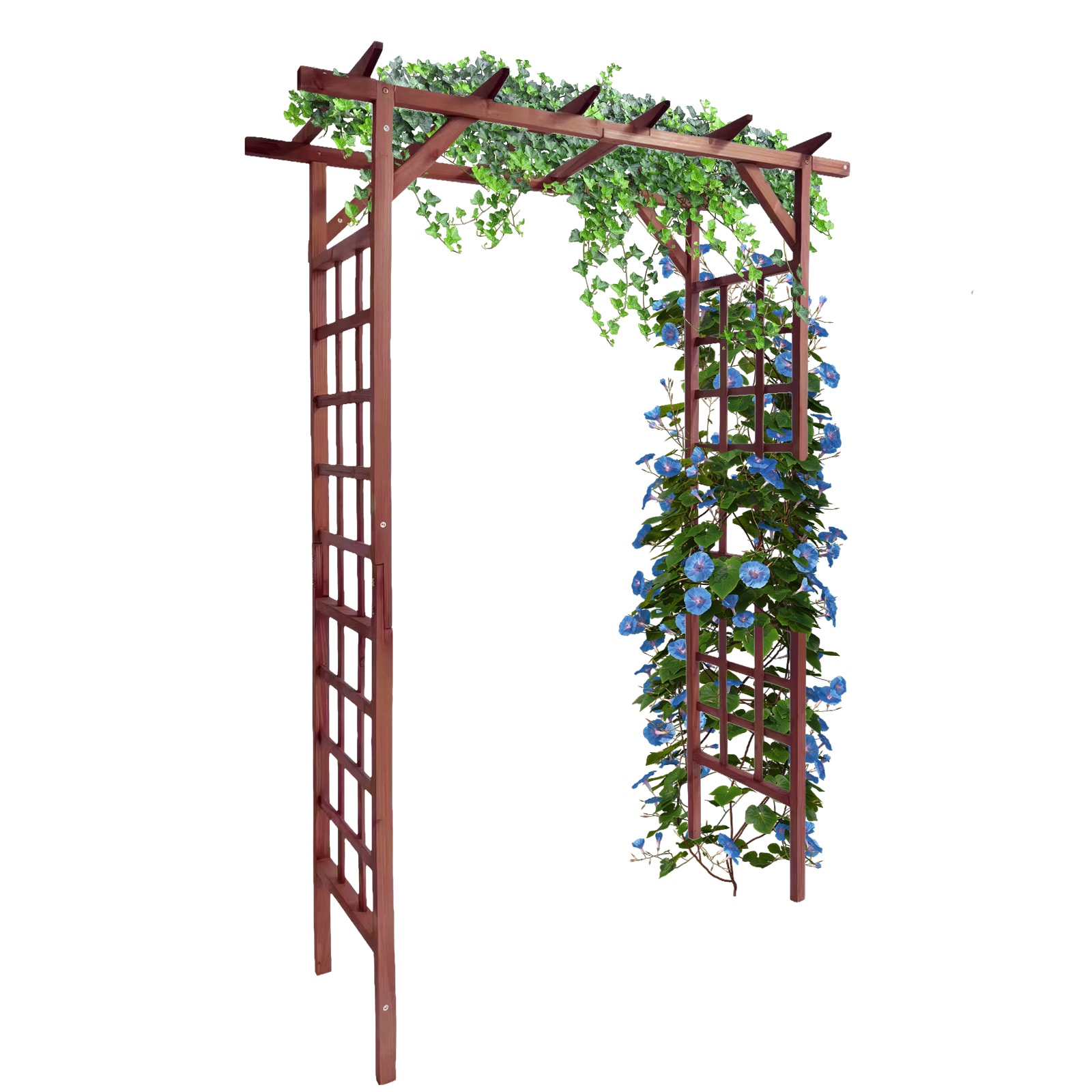 Garvee - Wooden Garden Arbor Solid Fir Wood Trellis for Plant Climbing Wedding Ceremony Decoratio...