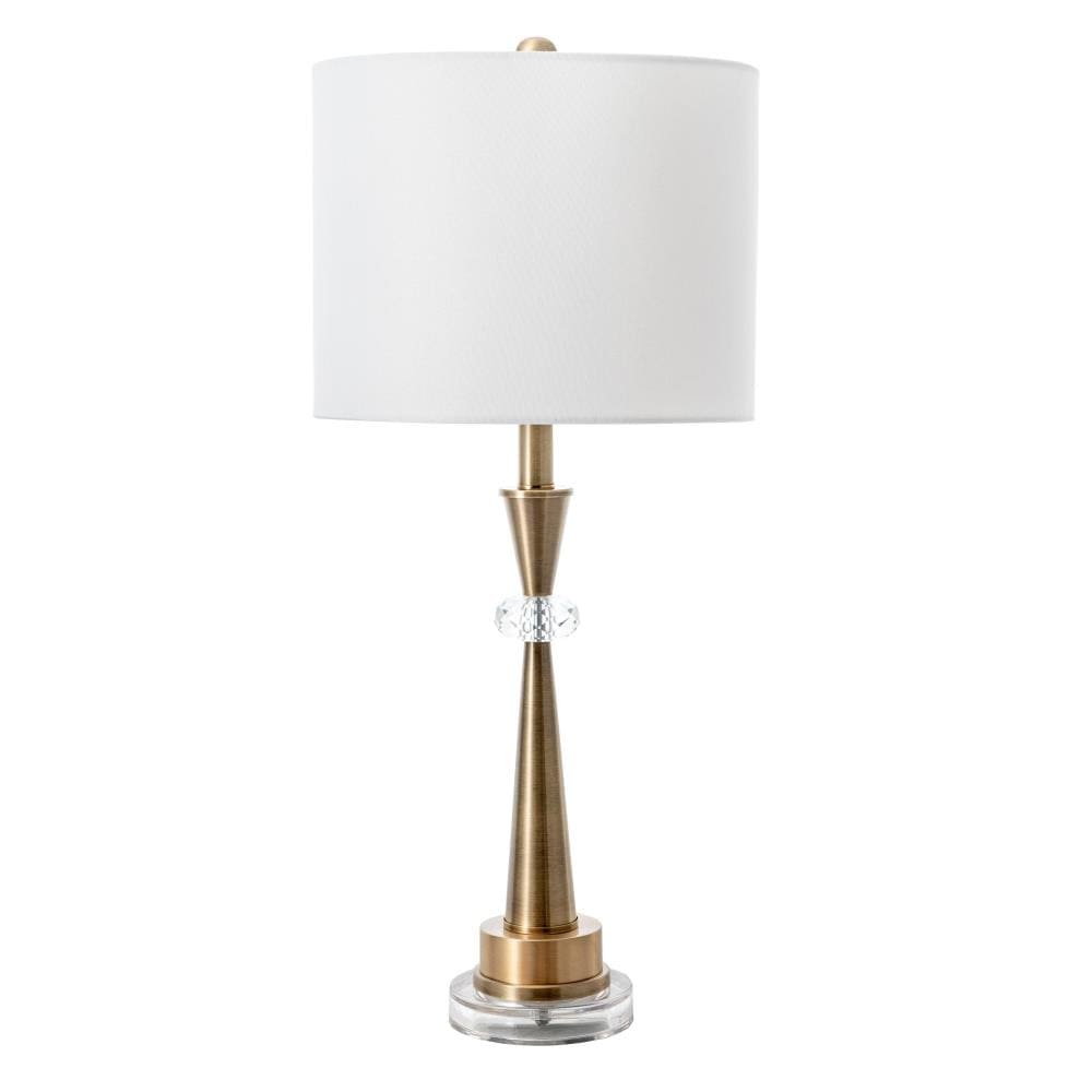 nuLOOM 26-in Brass Table Lamp with Linen Shade in the Table Lamps