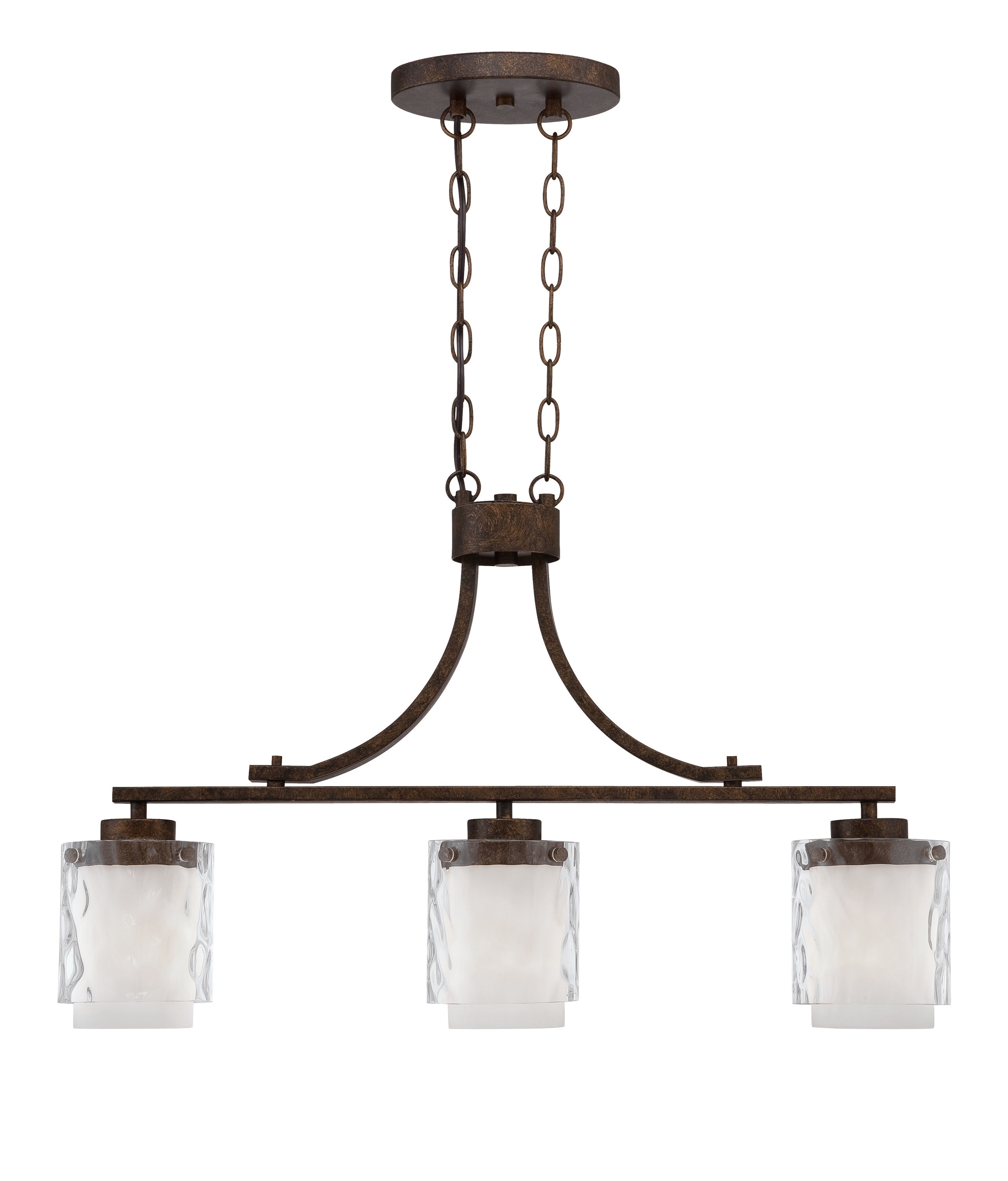 Craftmade 35473-PR Kenswick 3 -Light Peruvian bronze Transitional Clear glass Linear Large Hanging Pendant light