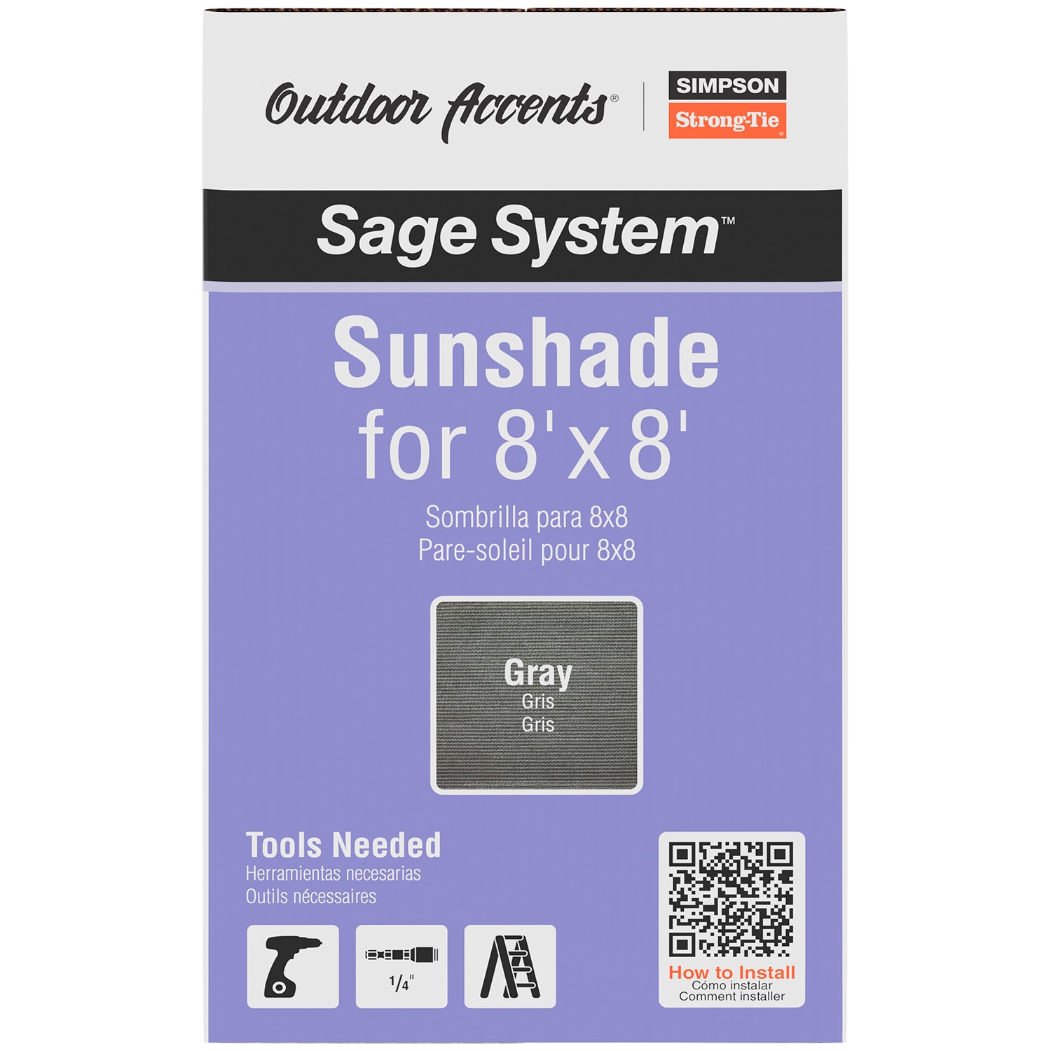 Simpson Strong-Tie SAGE-SHADE8X8G Shade-Sails-Fabric - View #4